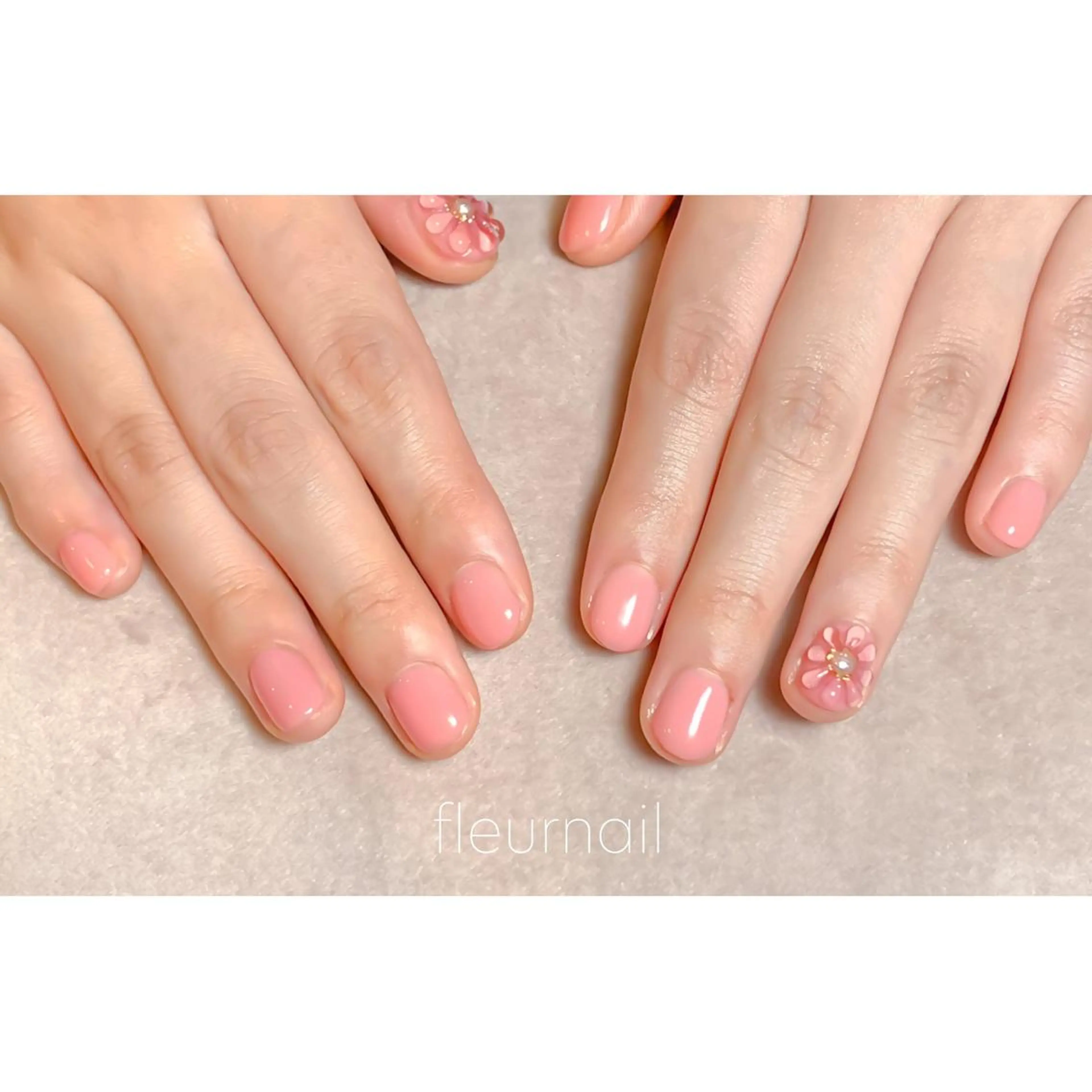 ネイル ブルー 成人式 長さ出し フラワーネイル ジェルネイル ハンドネイル 【パラジェル登録サロン】nail pollen所属・fleurnail miuraのネイルデザイン