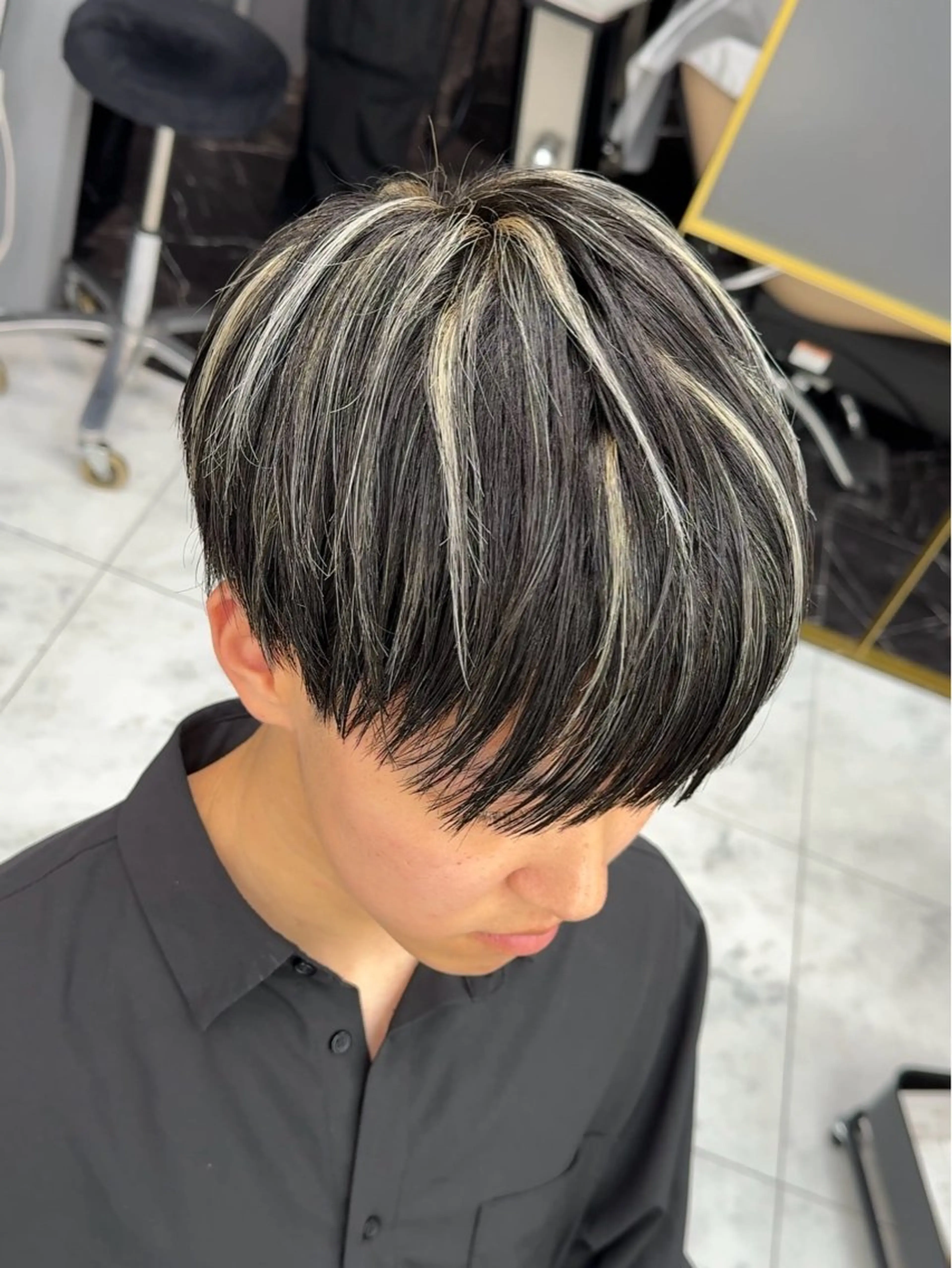カラー メンズ カット ヘアカラー トリートメント メンズカット ‪‪/メッシュのヘアスタイル
