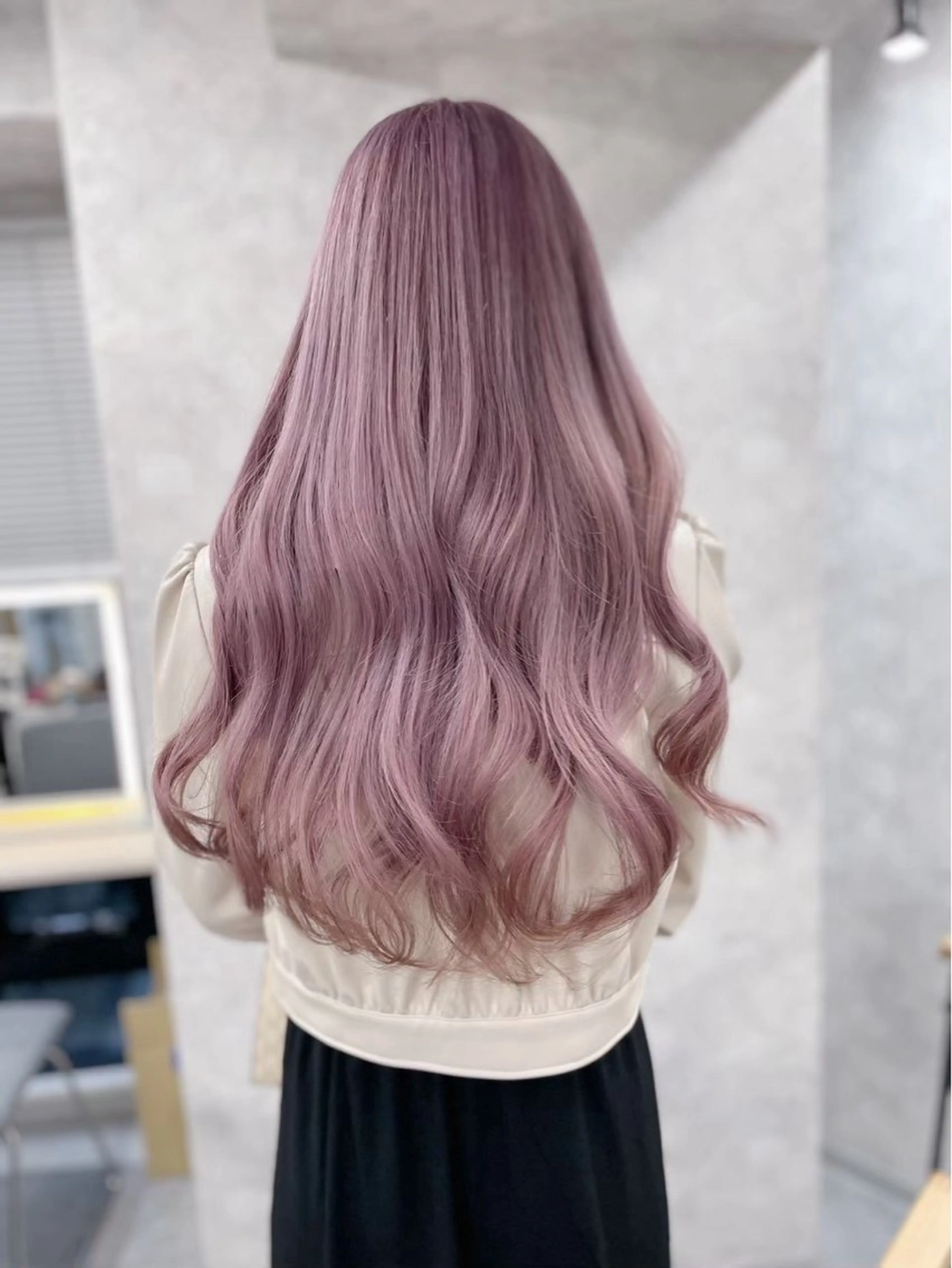 ロング カラー メンズウルフ🐺♡ ピンク♡ヘアメ🎀のヘアスタイル