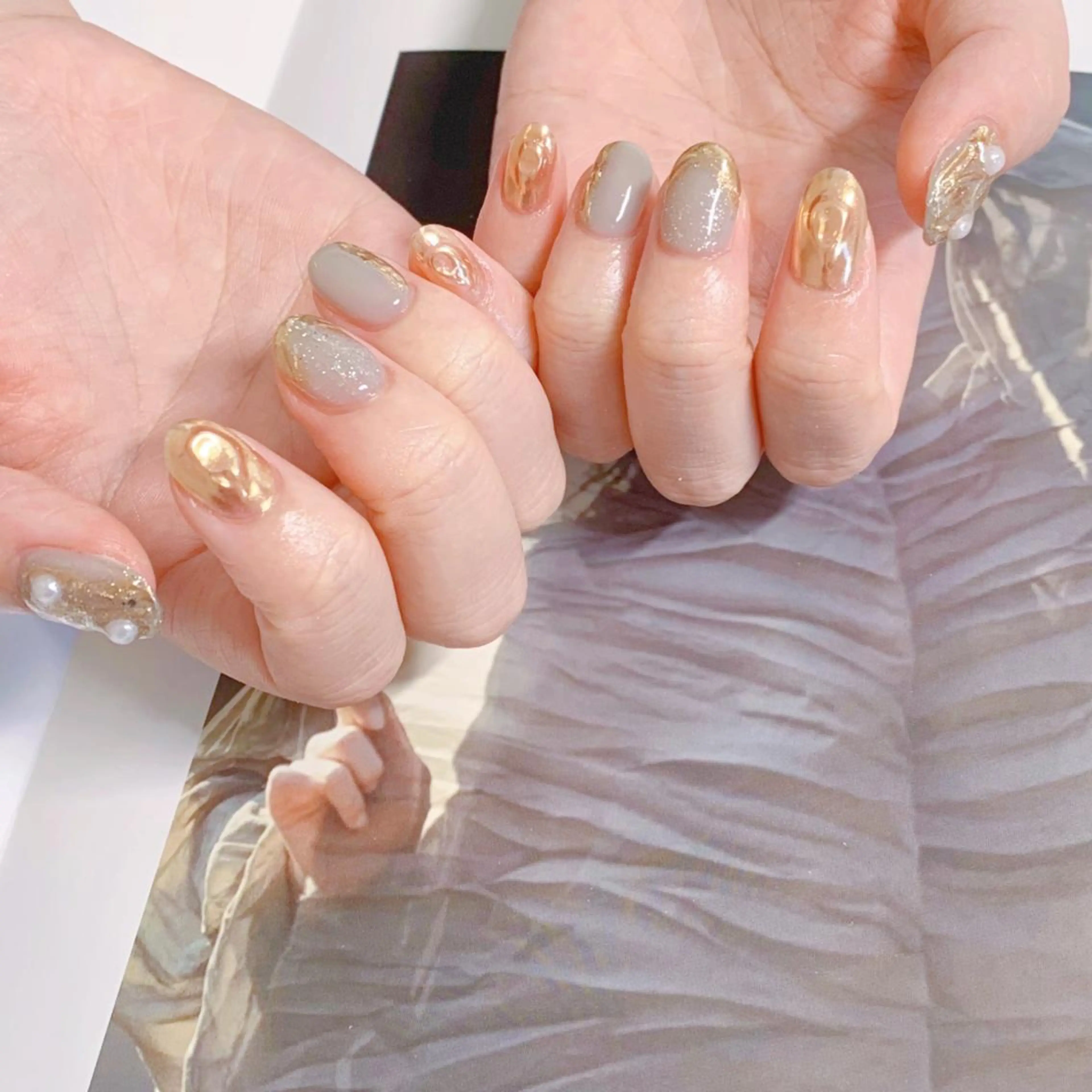 ネイル オーロラネイル フットネイル フレンチネイル ジェルネイル 韓国ネイル ハンドネイル ハンドケア EN nailsalon所属・【ENサロン】 Rei🎀Nailのネイルデザイン