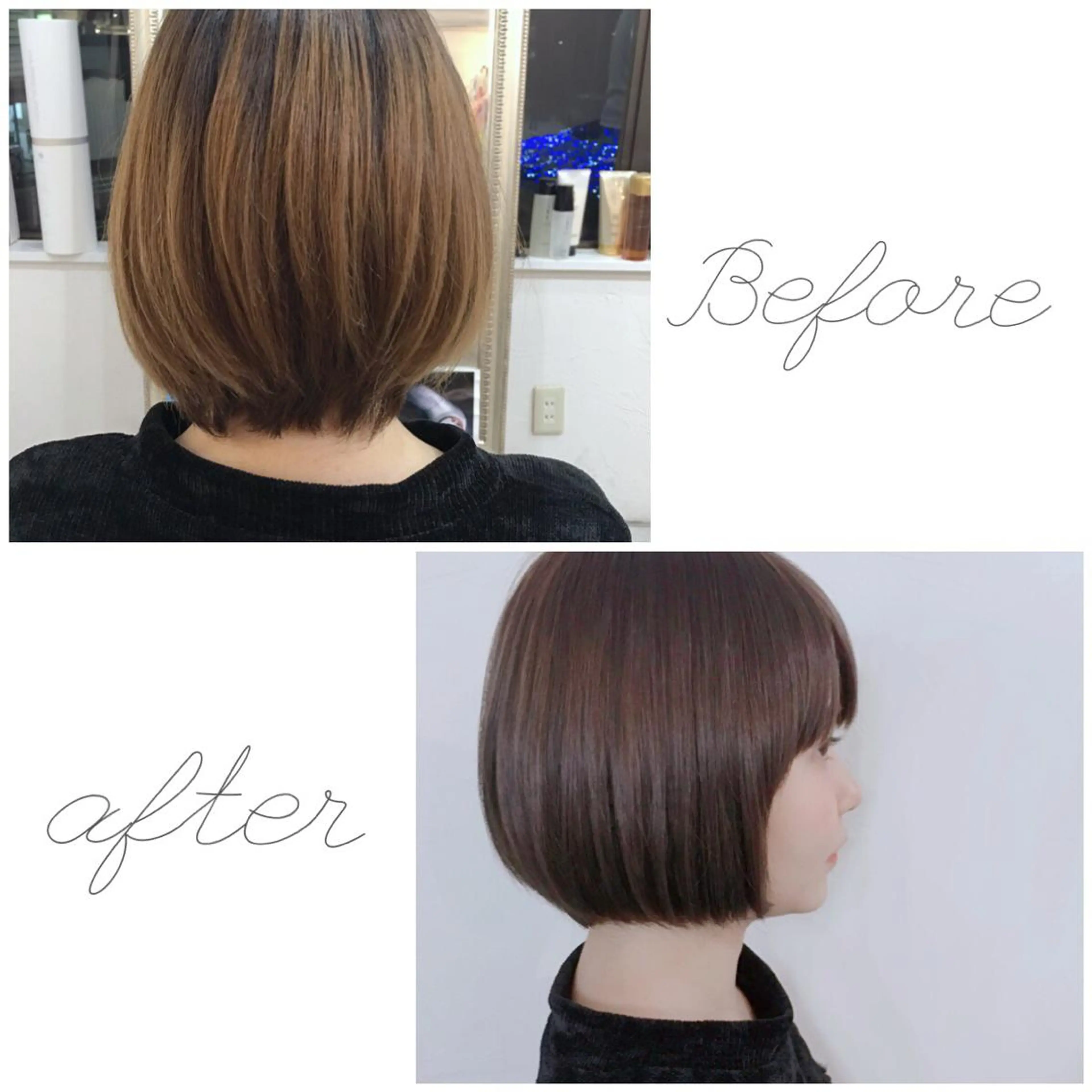 ショート 切りっぱなしボブ アッシュ ボブ 【今だけブリーチ 限定価格💕】すみのヘアスタイル