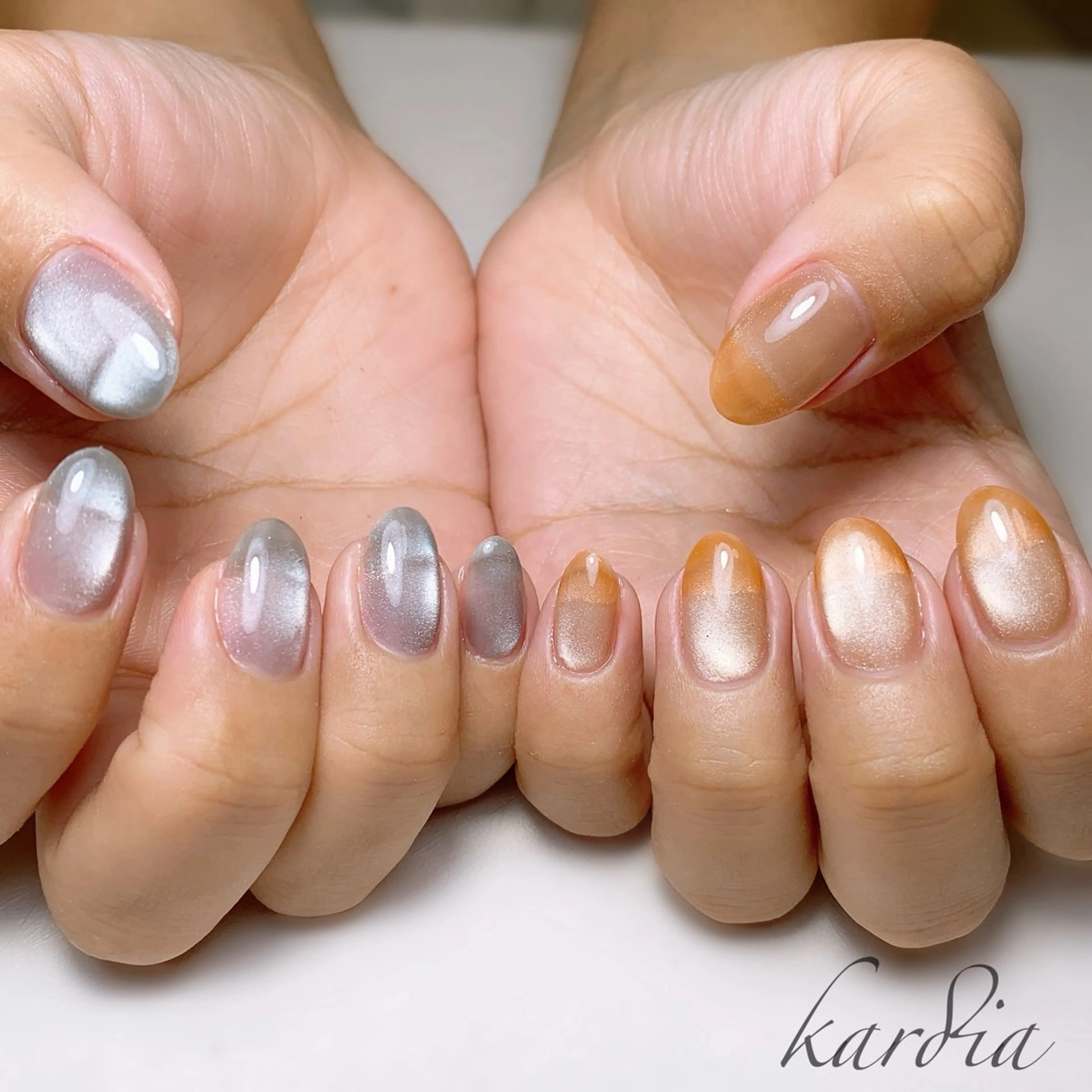 ネイル ハンドネイル καρδιά -ｶﾙﾃﾞｨｱ-のネイルデザイン