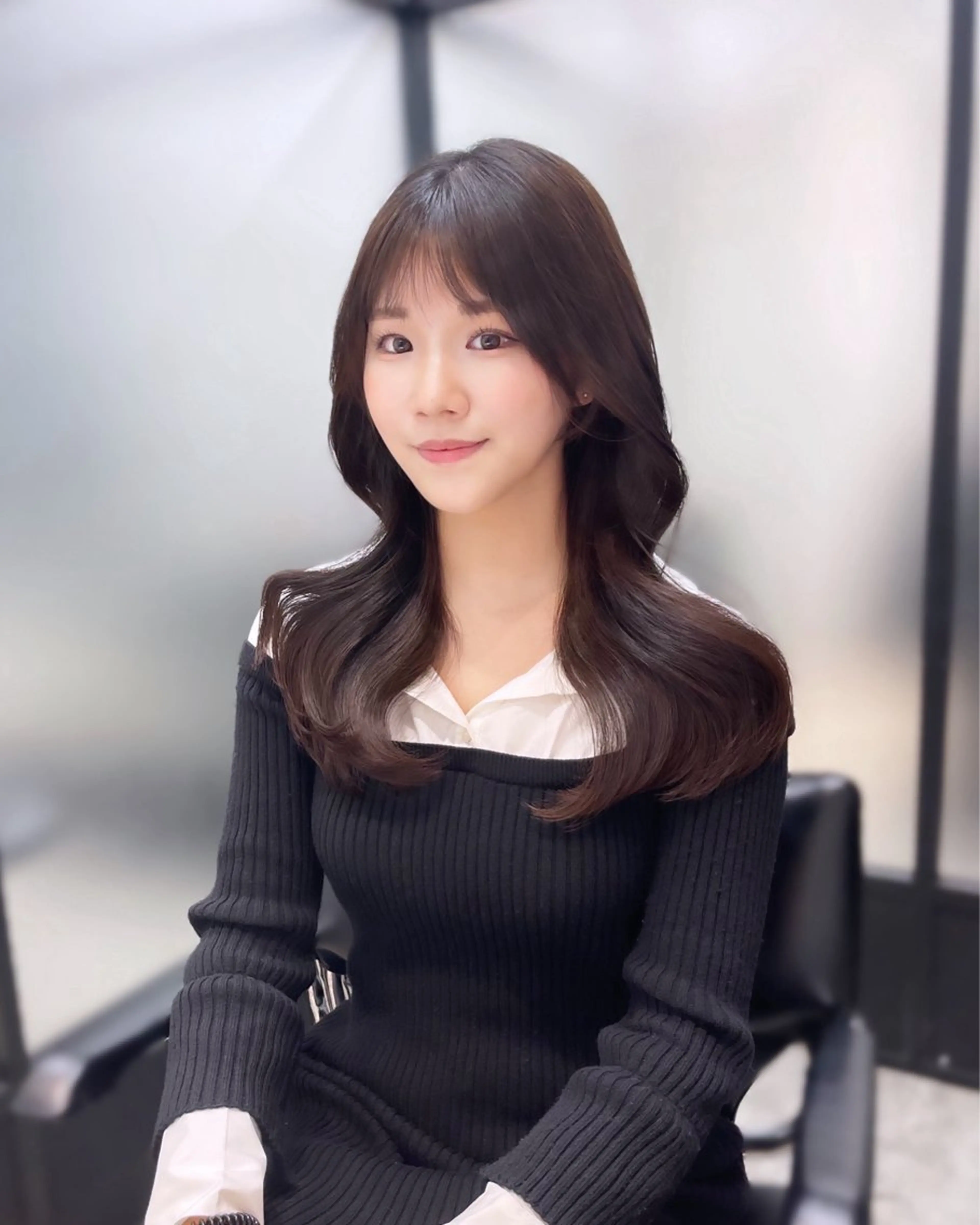 セミロング 韓国風ヘア レイヤーカット カット 縮毛矯正 トリートメント 韓国レイヤーカット 髪質改善▫️水野有真のヘアスタイル
