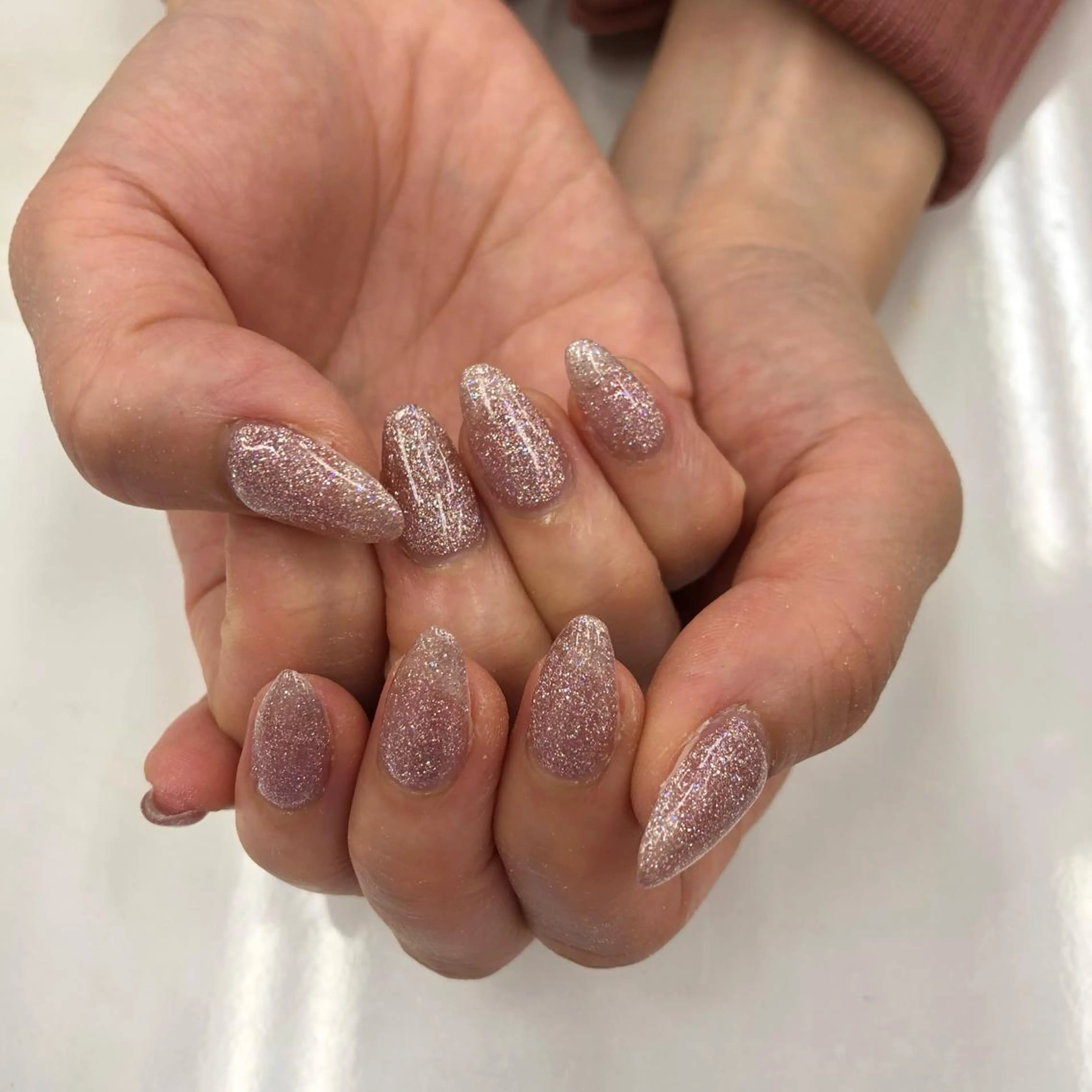 ネイル ラメ(グリッター) ピンク シンプルネイル 🌺Bianca立川 HAGA🌺のネイルデザイン