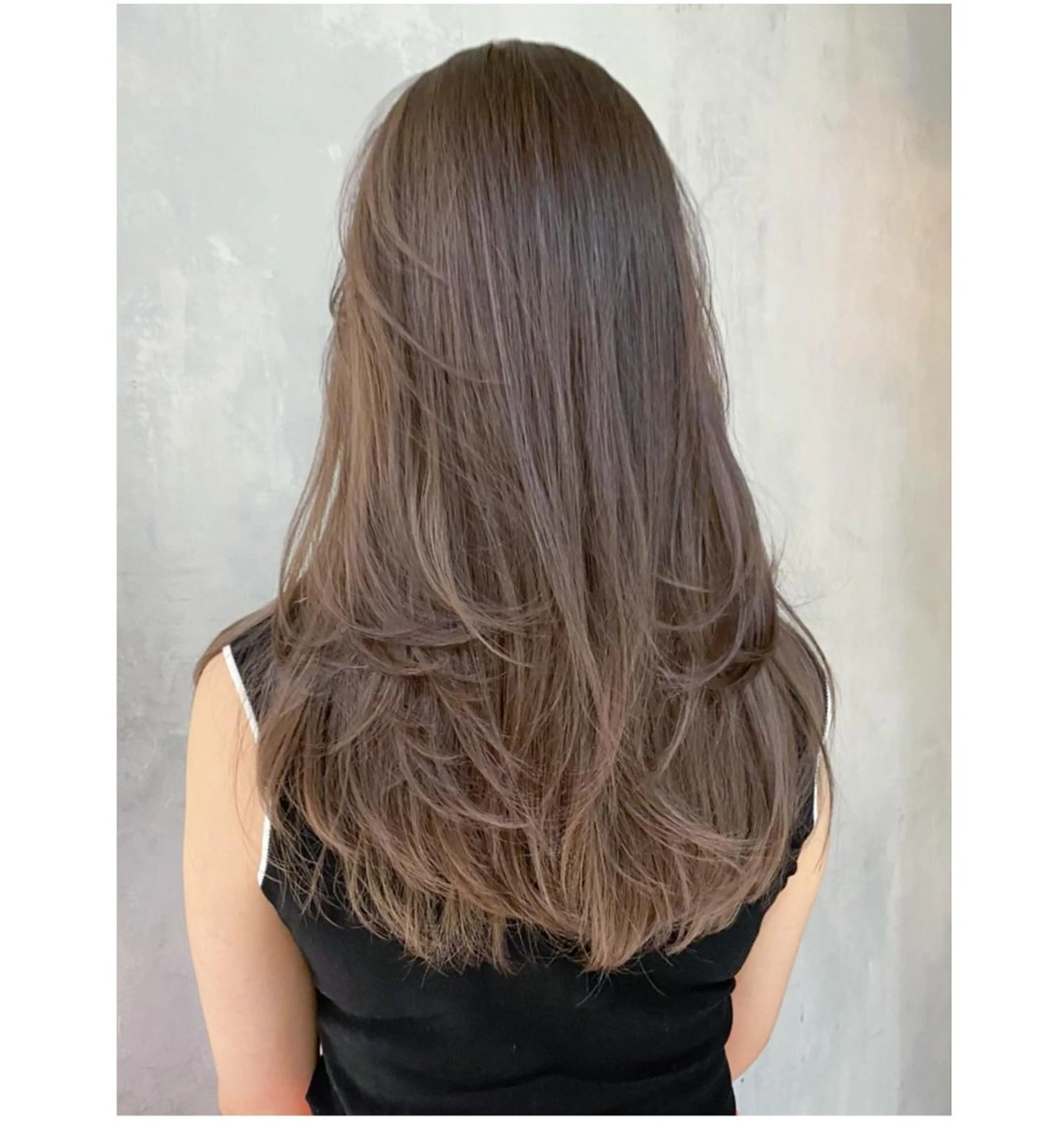 カラー パーマ ヘアアレンジ ロング ブラウンカラー レイヤーカット ITbyALBUM 八王子店のヘアスタイル