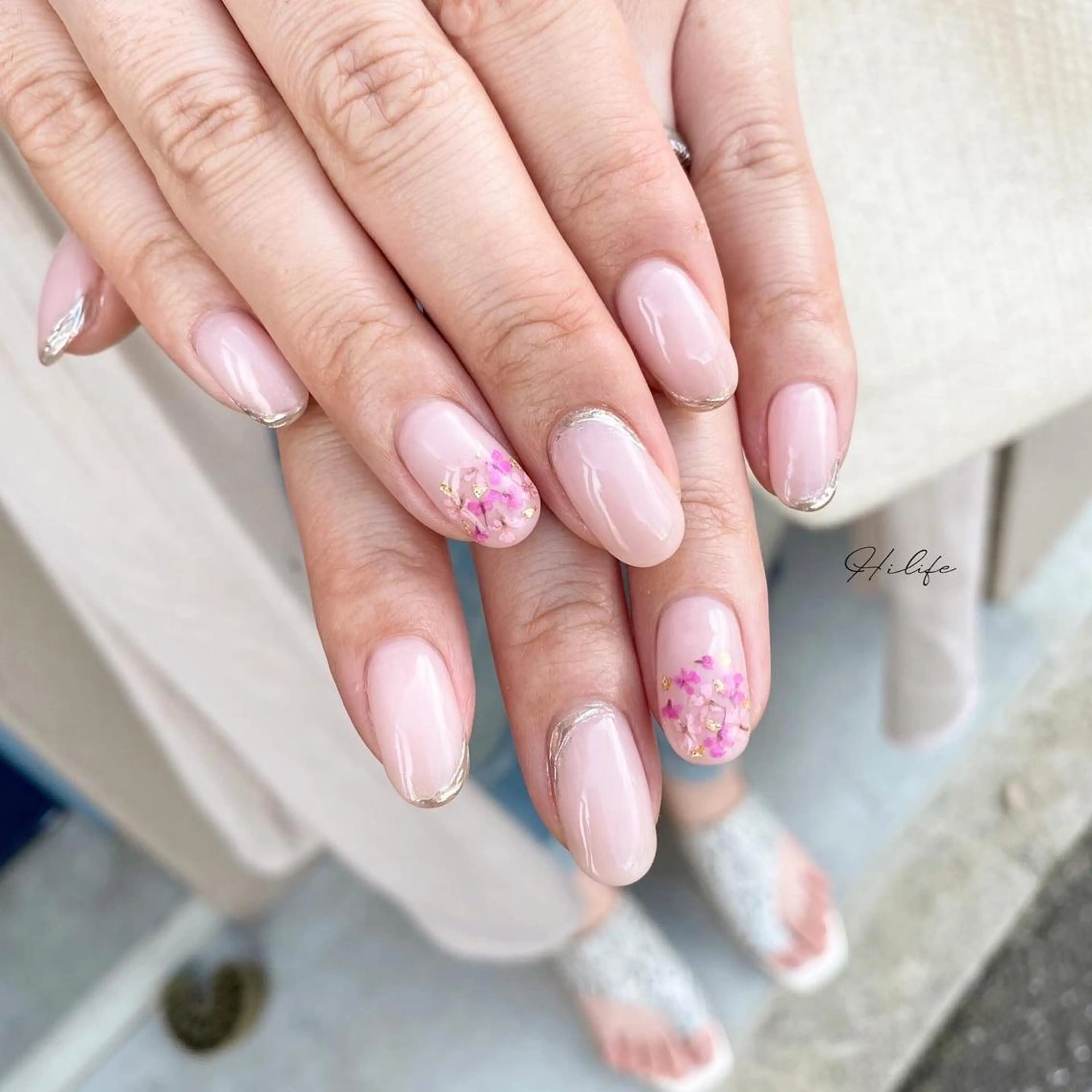 ネイル ミラーネイル ピンク ネイルチップ ハンドネイル Nail Adore.のネイルデザイン