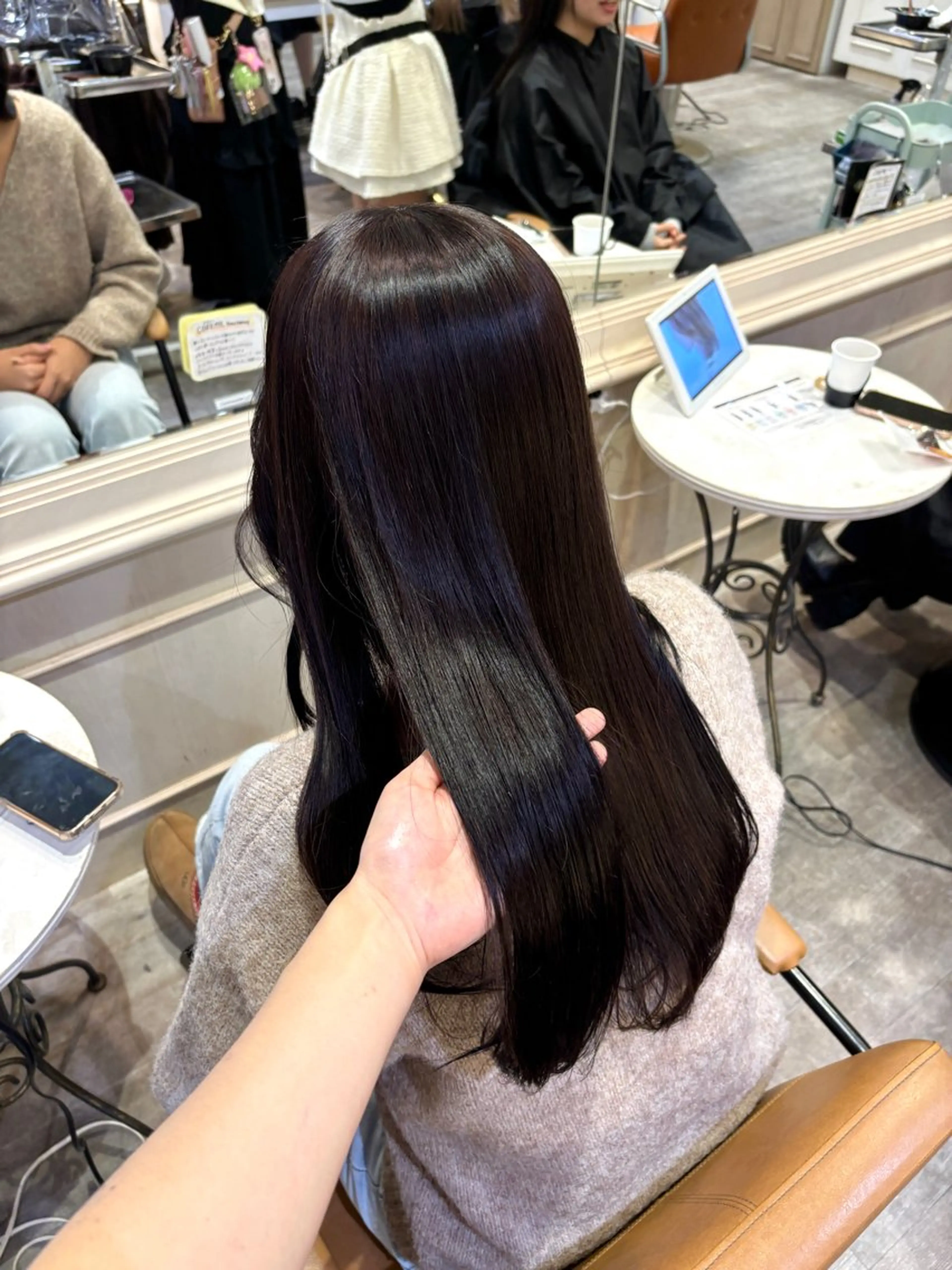 カラー 縮毛矯正 🍒垢抜けカラー 耳つぼ ヘアメあずみのヘアスタイル