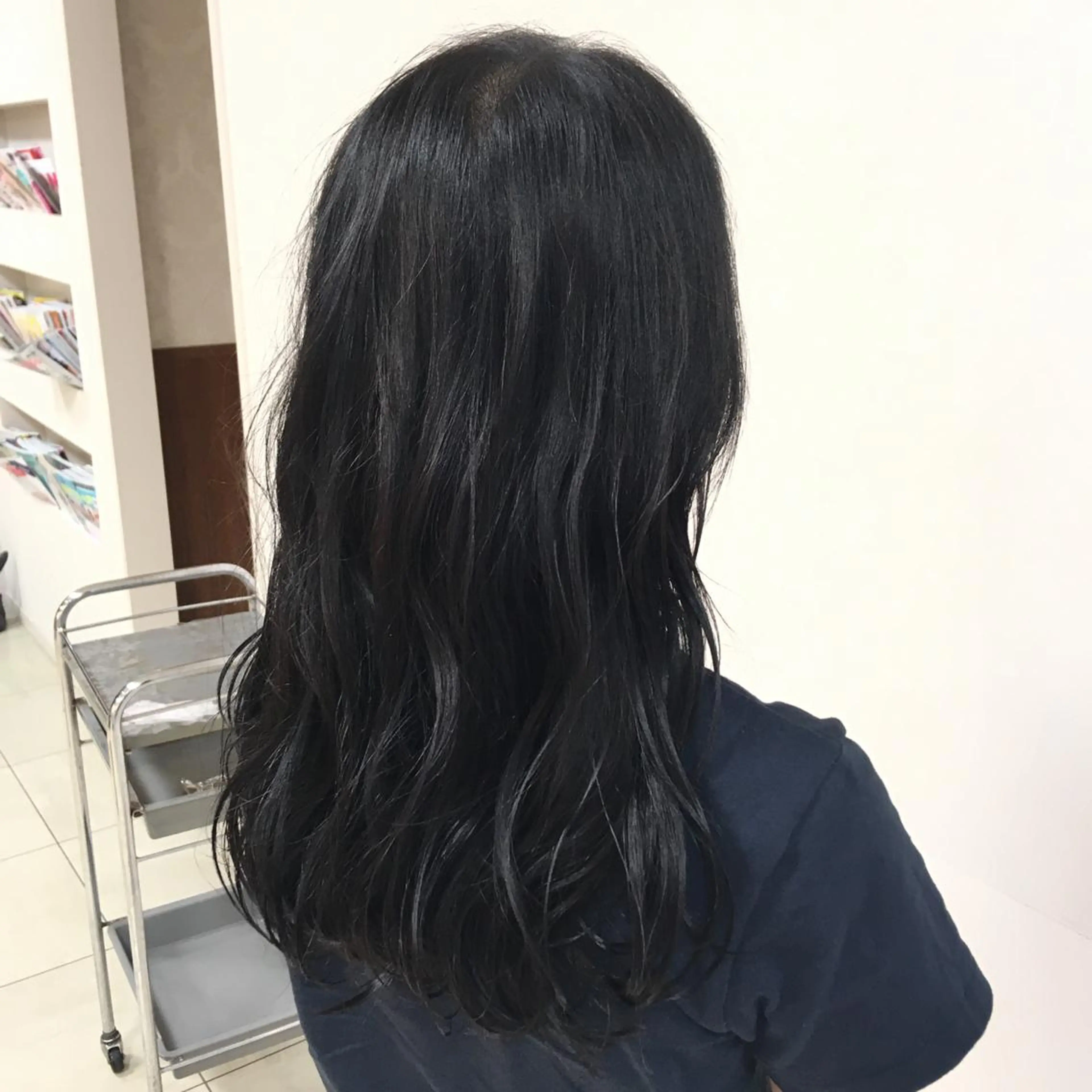 ロング カラー 黒髪 ブルーカラー ブルーブラック 【Sweep】おじま のぞみのヘアスタイル