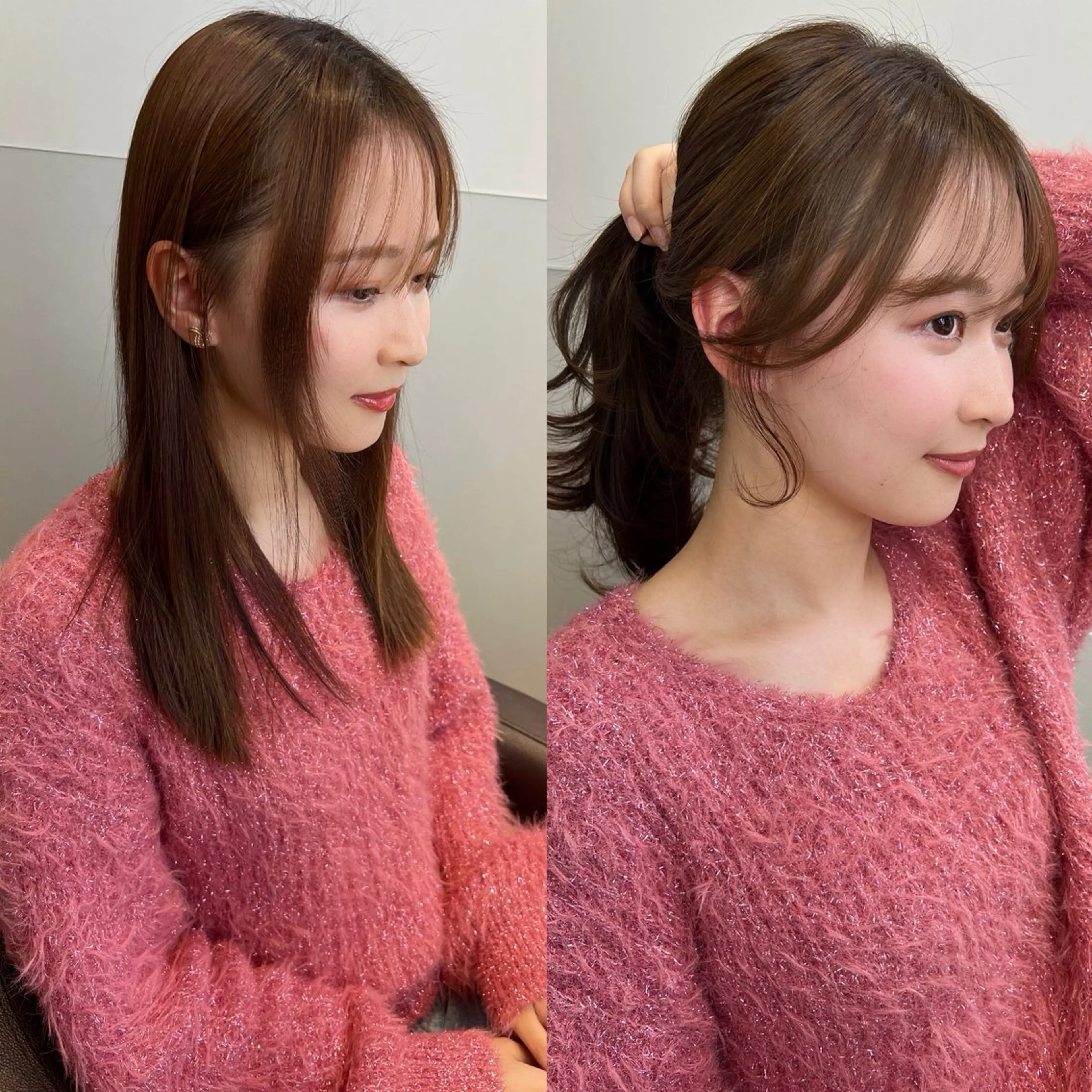 セミロング カット ヘアカラー トリートメント 韓国モテhair🍑 momoのヘアスタイル