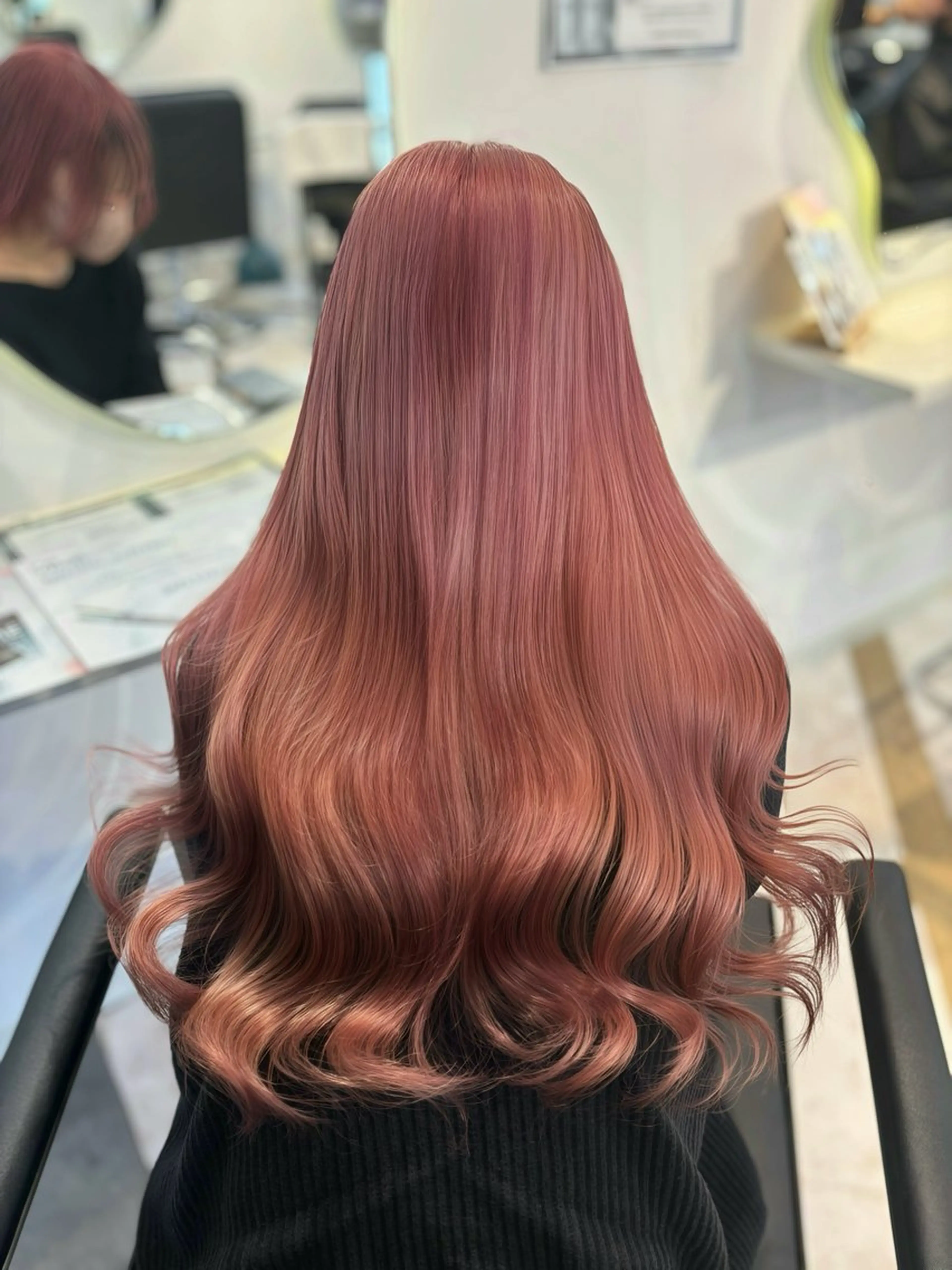 ロング カラー ブリーチ ダブルカラー 縮毛矯正 酸性ストレート ヘアカラー みらい🖤ブリーチ 縮毛矯正モデル募集のヘアスタイル