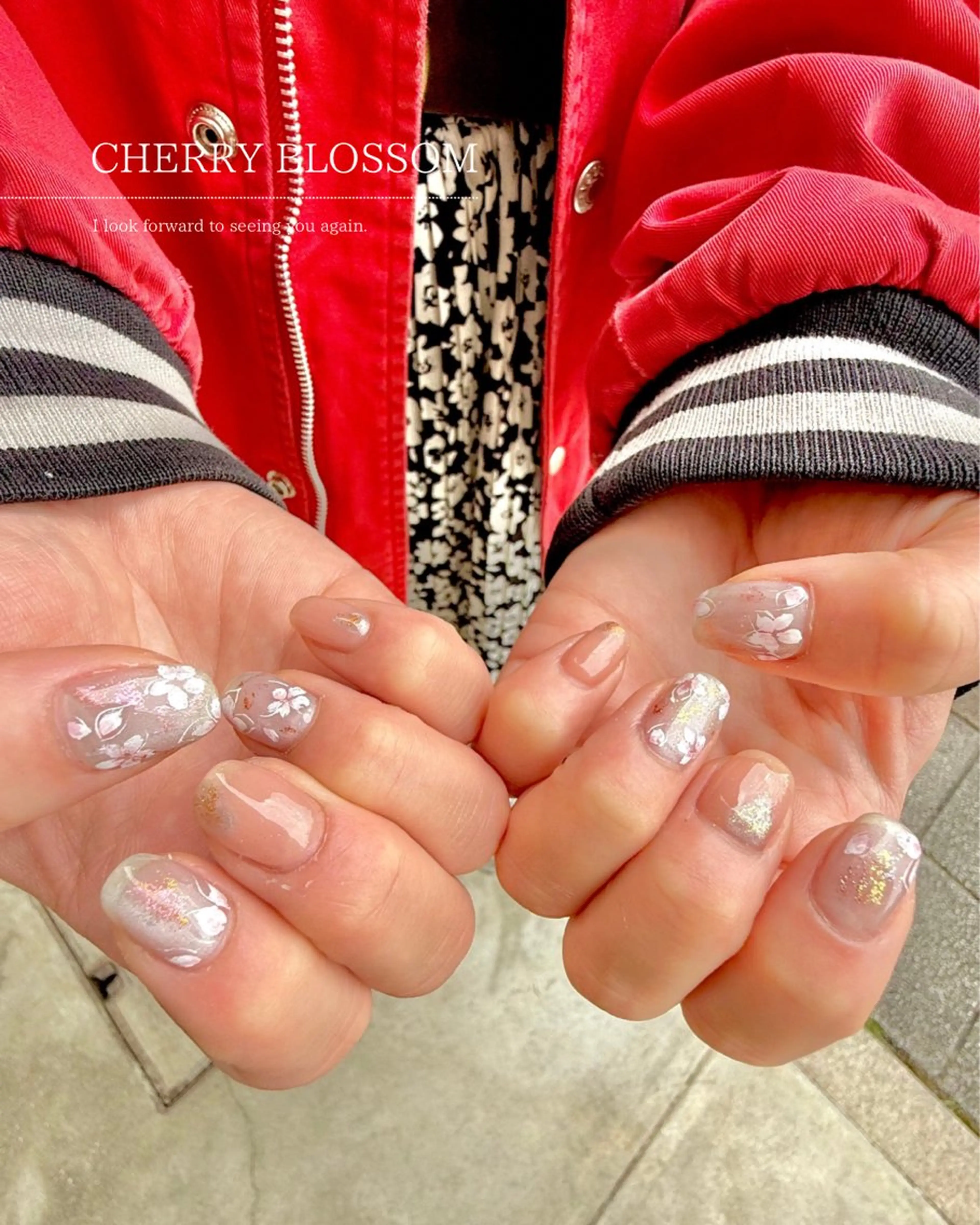 ネイル アートネイル 桜ネイル 入学式 フラワーネイル ジェルネイル Seemly 千田町店所属・フラワーパラジェル 🌸シームリーエミのネイルデザイン