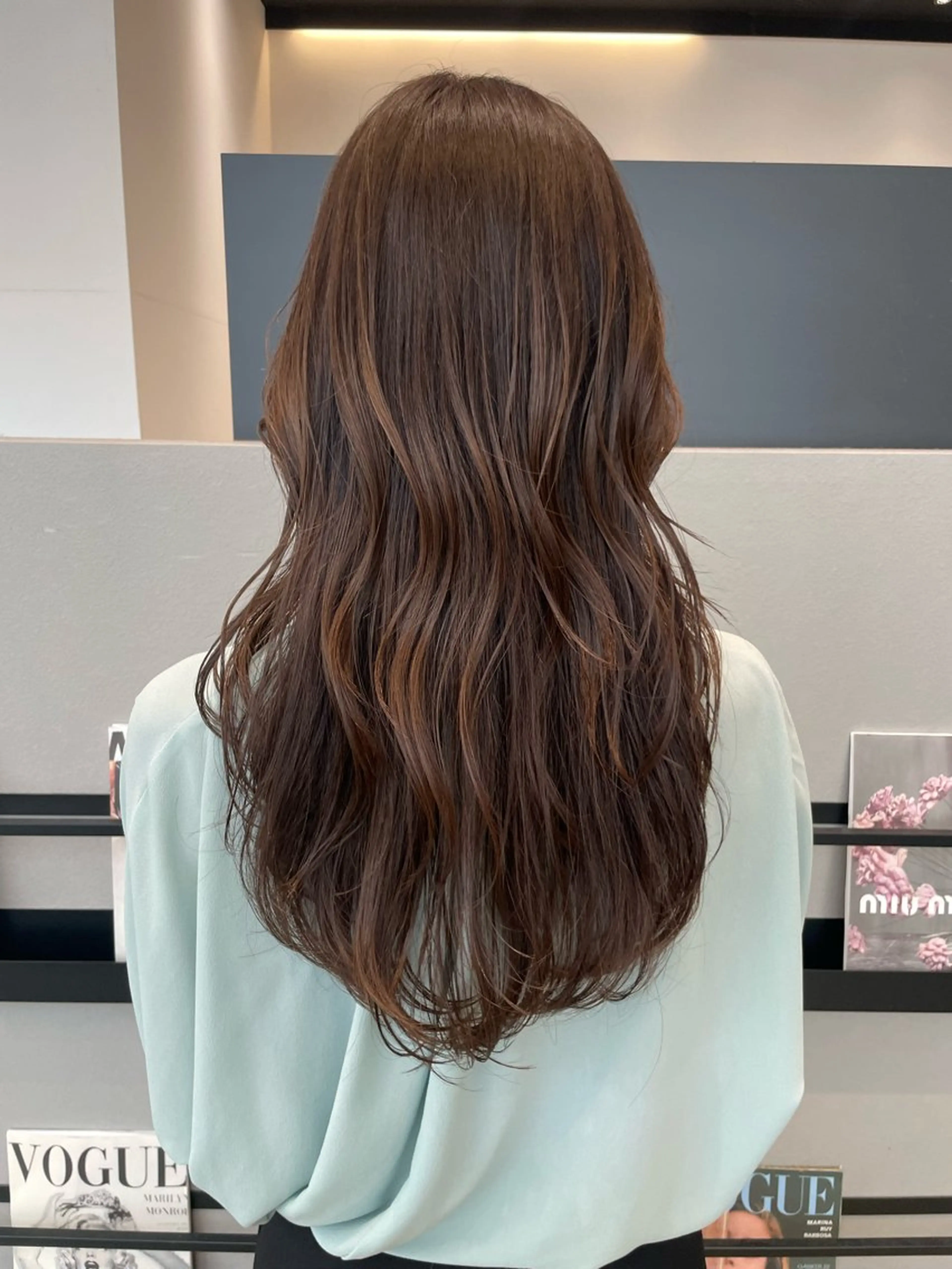 ロング カラー ブラウンカラー カット ヘアカラー トリートメント k-two✨たき艶感 カラー／美髪矯正のヘアスタイル