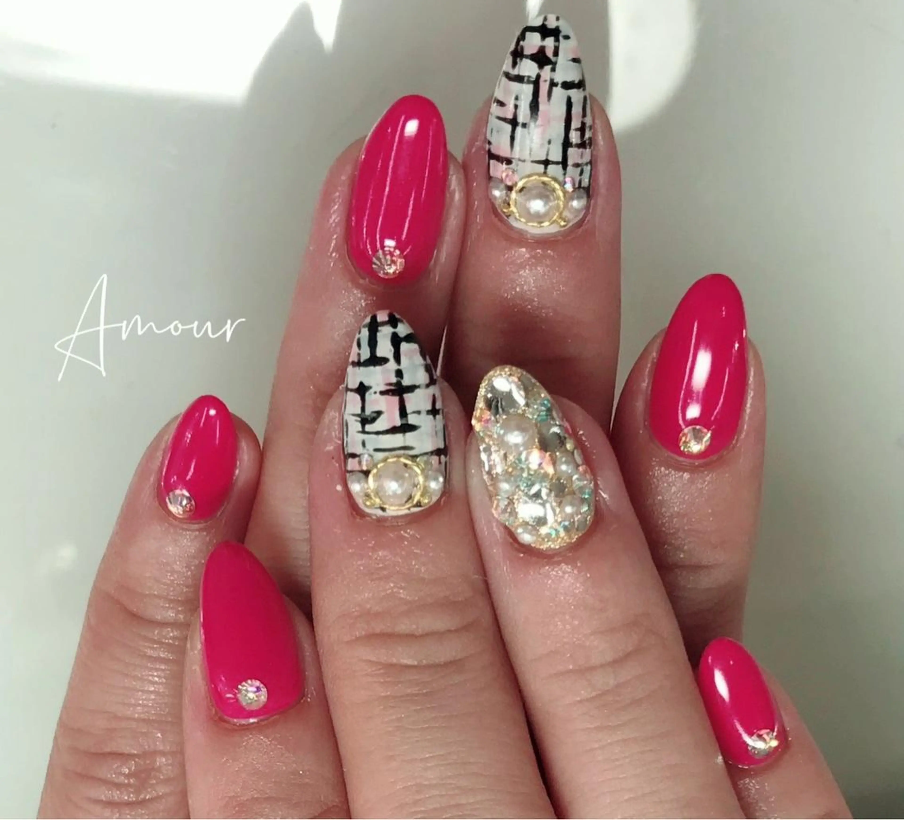 ネイル ツイードネイル Nail Salon Amourのネイルデザイン