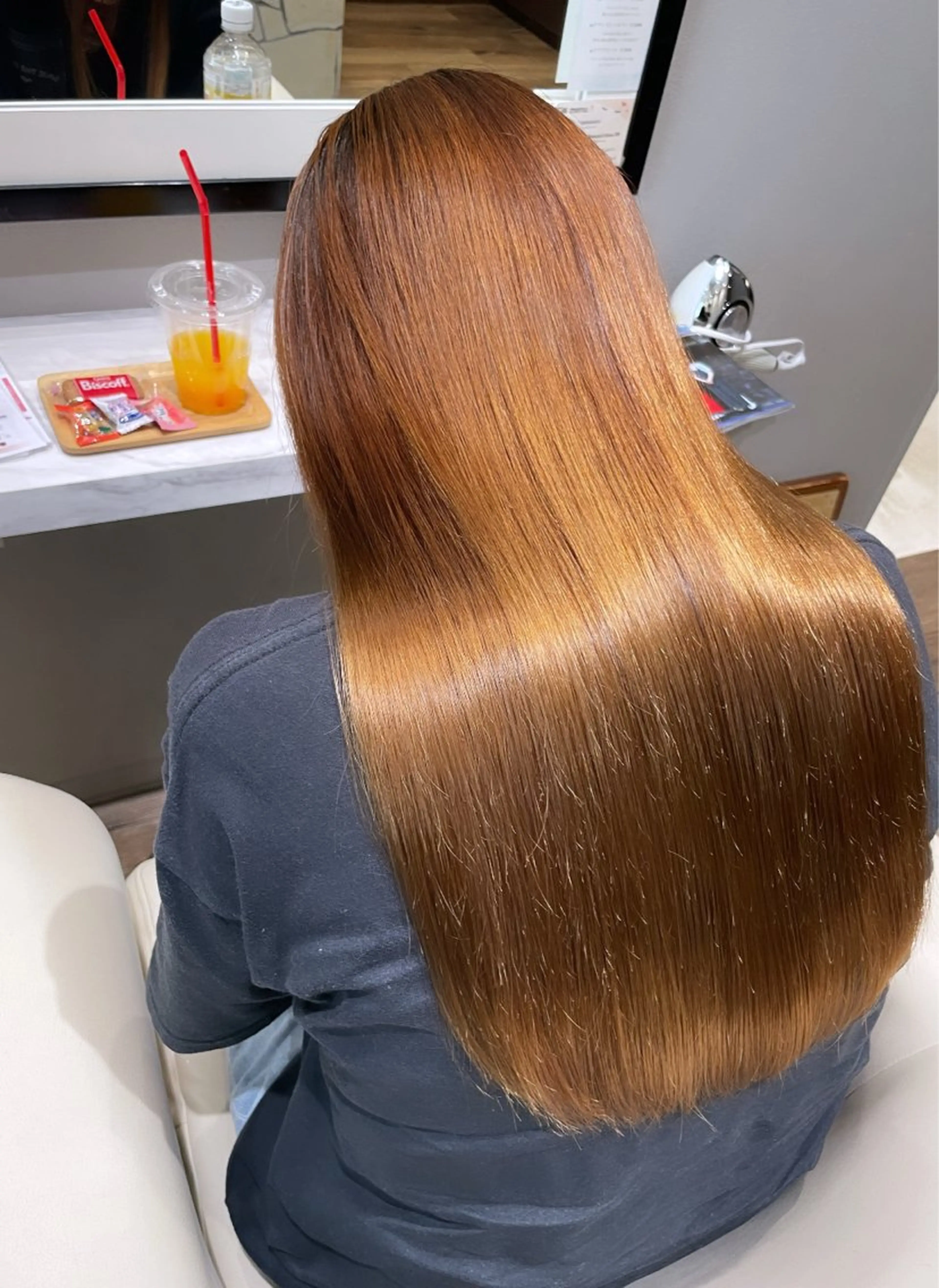 ロング パーマ k-two✨たき艶感 カラー／美髪矯正のヘアスタイル