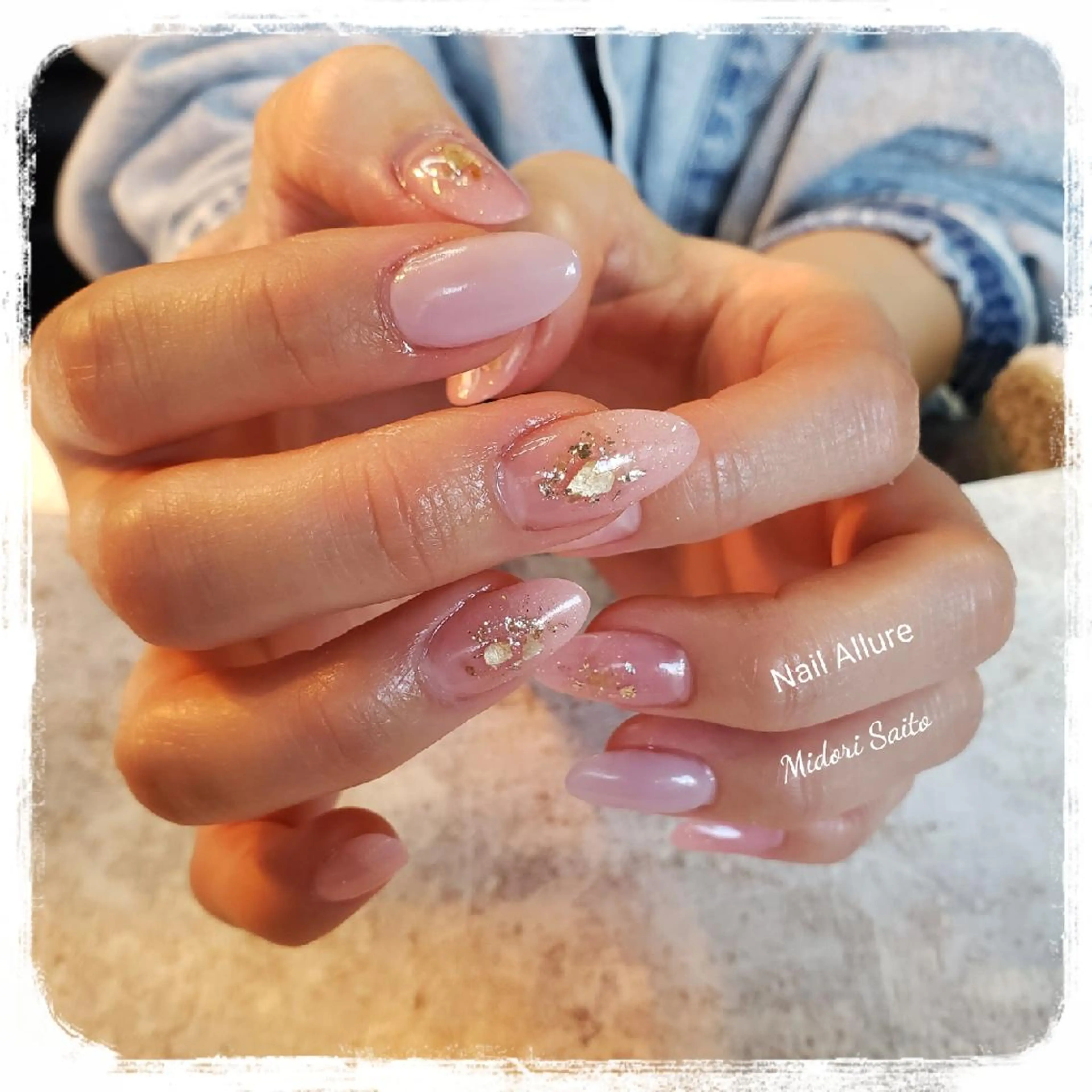 ミディアム ネイル ラメ(グリッター) スカルプネイル Nail Allure(ネイル アルーア)所属・Nail Allureのネイルデザイン