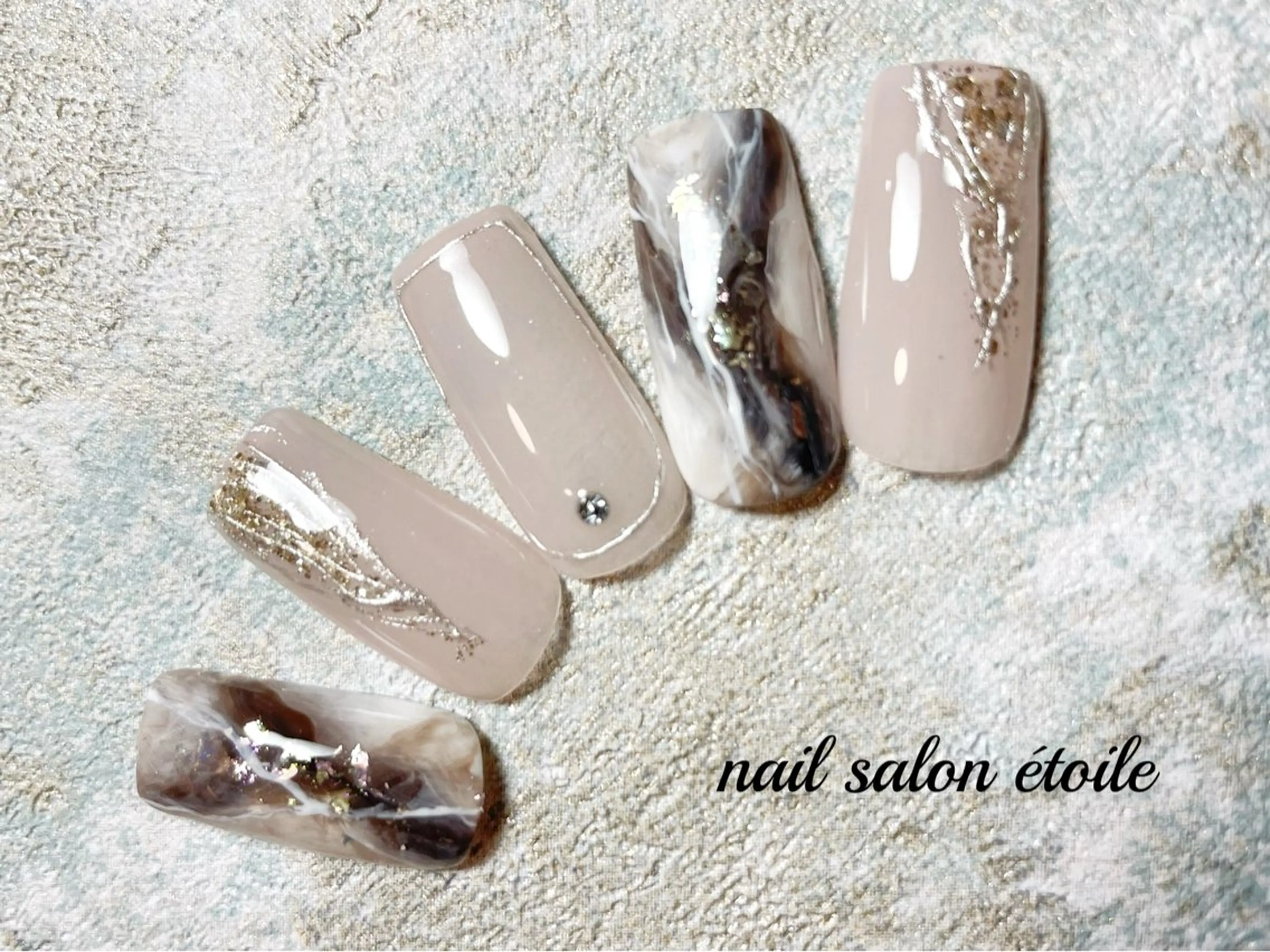 ネイル ブラウン ニュアンスネイル ハンドネイル nail salon étoileのネイルデザイン