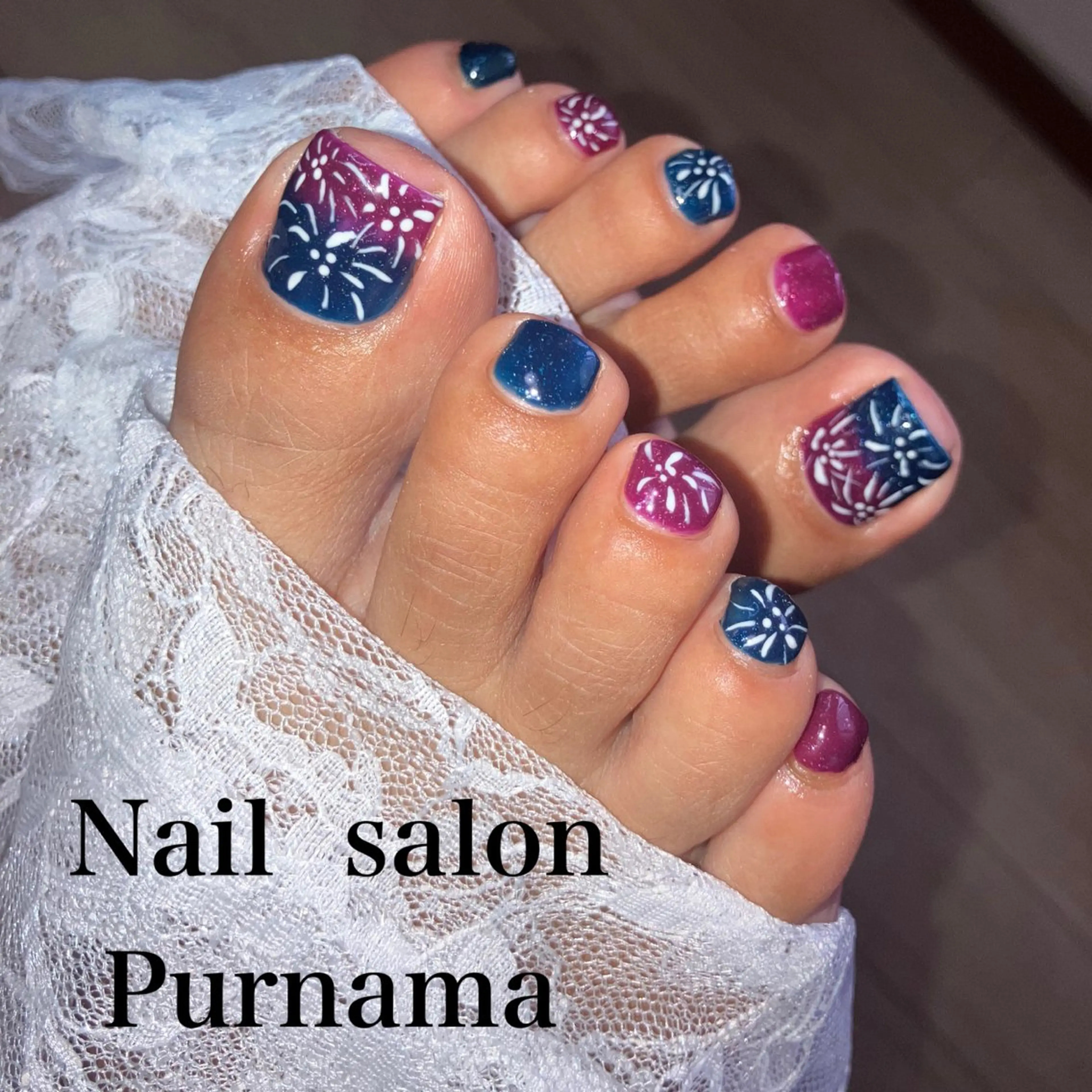 ネイル フットネイル Purnama(ﾌﾟﾙﾅﾓ)所属・Purnama あきのネイルデザイン