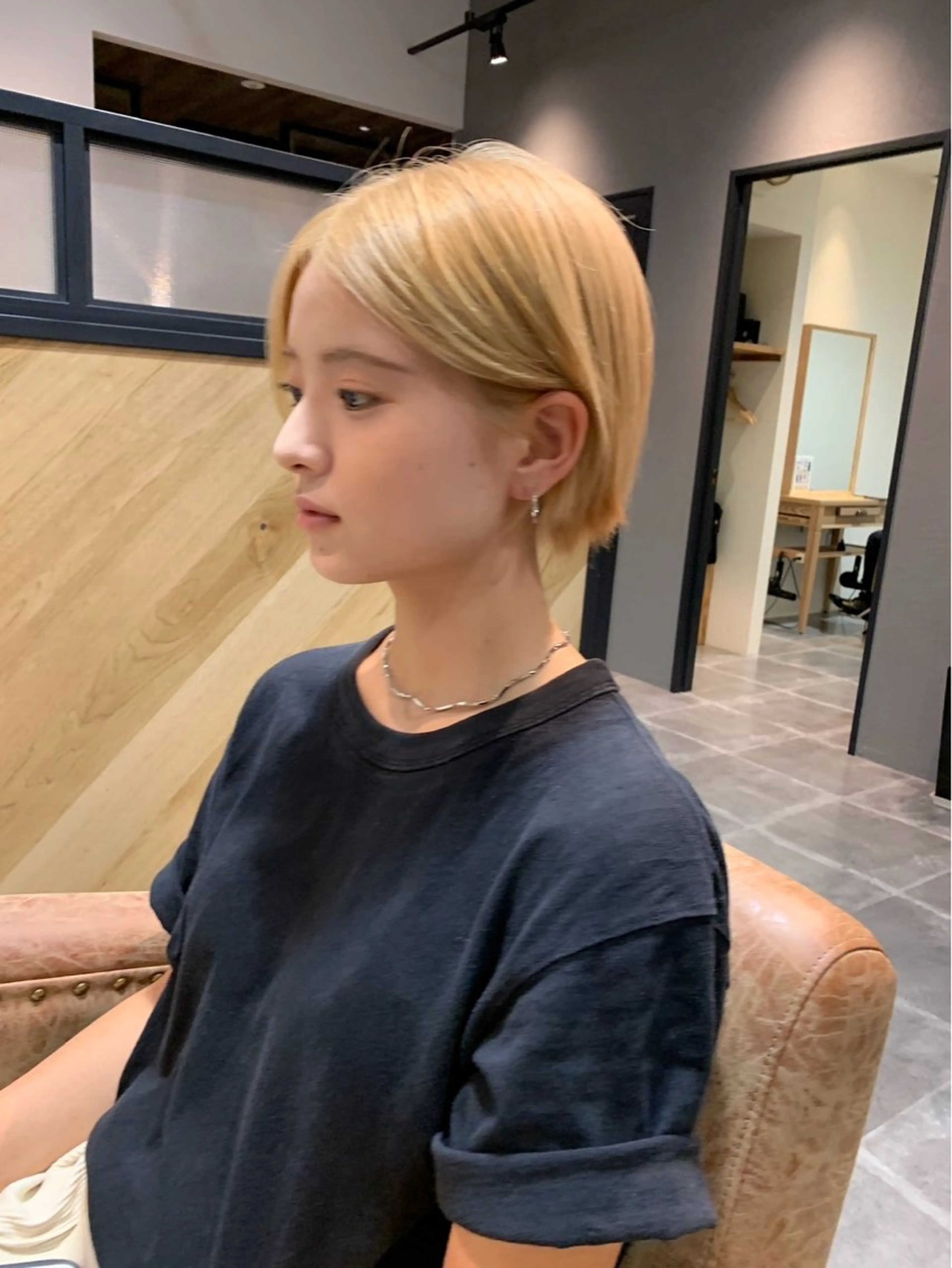 ショート 顔周りカット 似合わせカット ショートヘア 小顔カット Number博多所属・宮里 蓮生のヘアスタイル