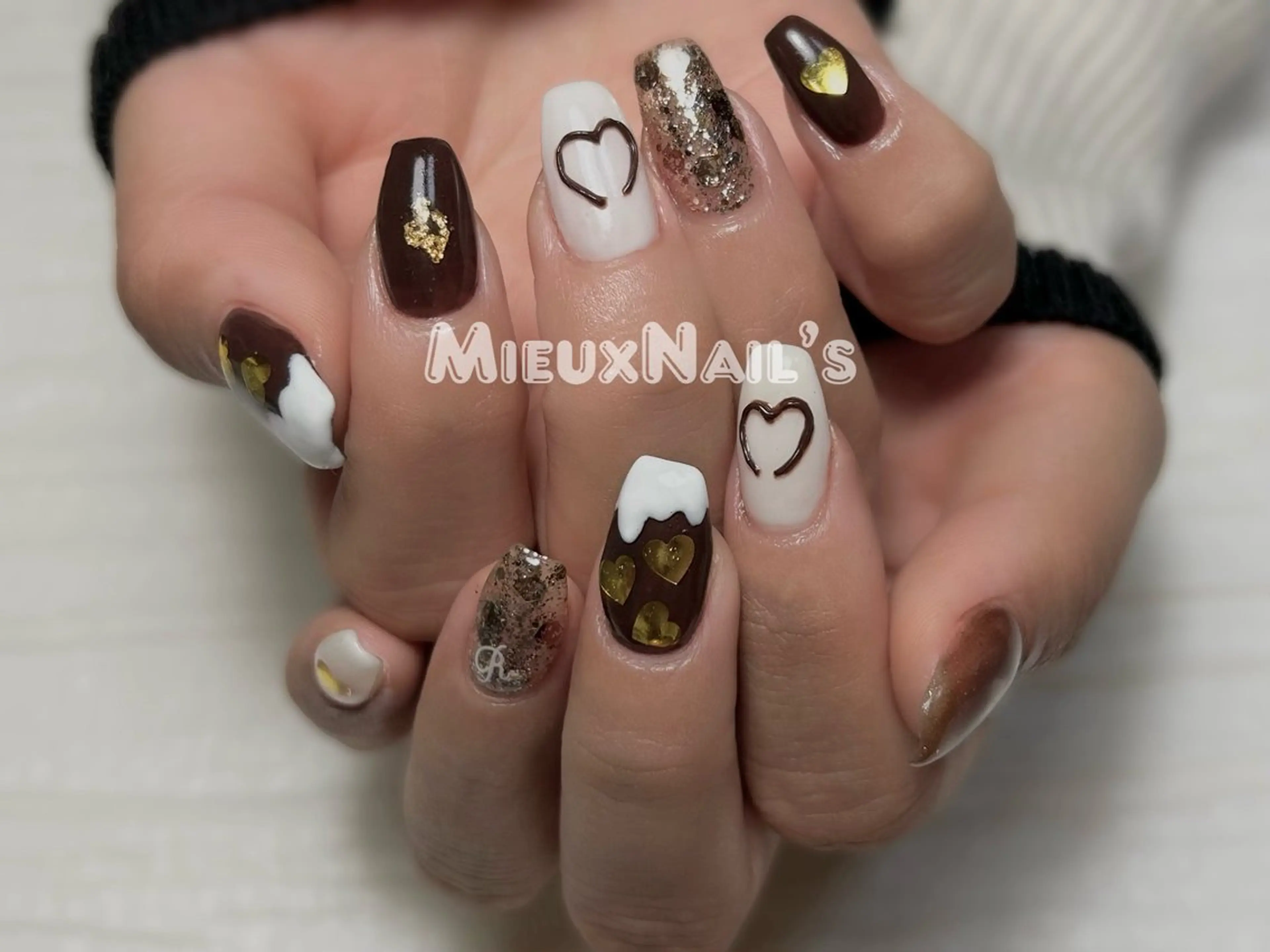 ネイル バレンタイン ハンドネイル Miyu❤️‍🔥 Mieuxnailsのネイルデザイン