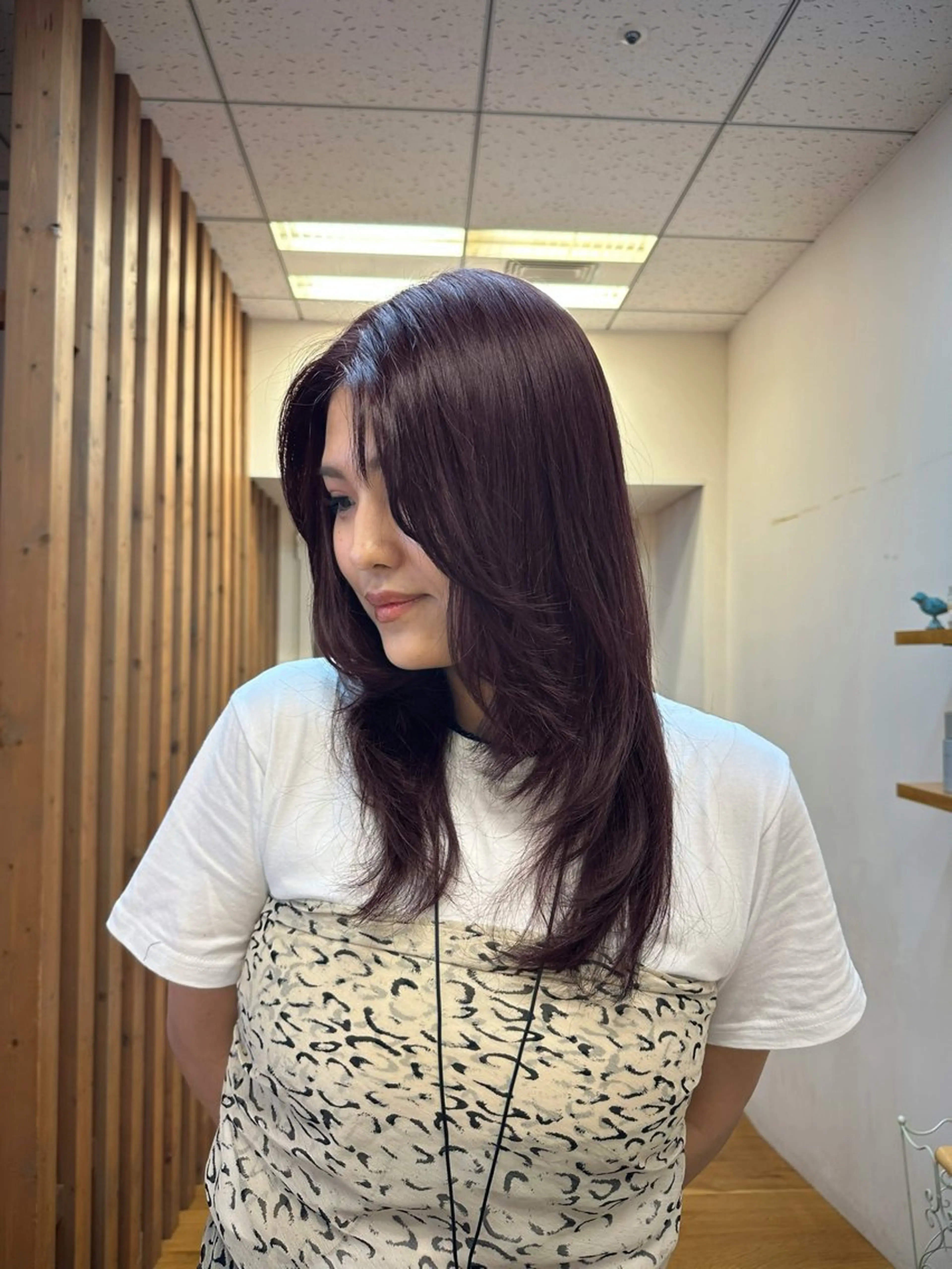 ミディアム カラー ヘアカラー トリートメント フジタ イロハのヘアスタイル