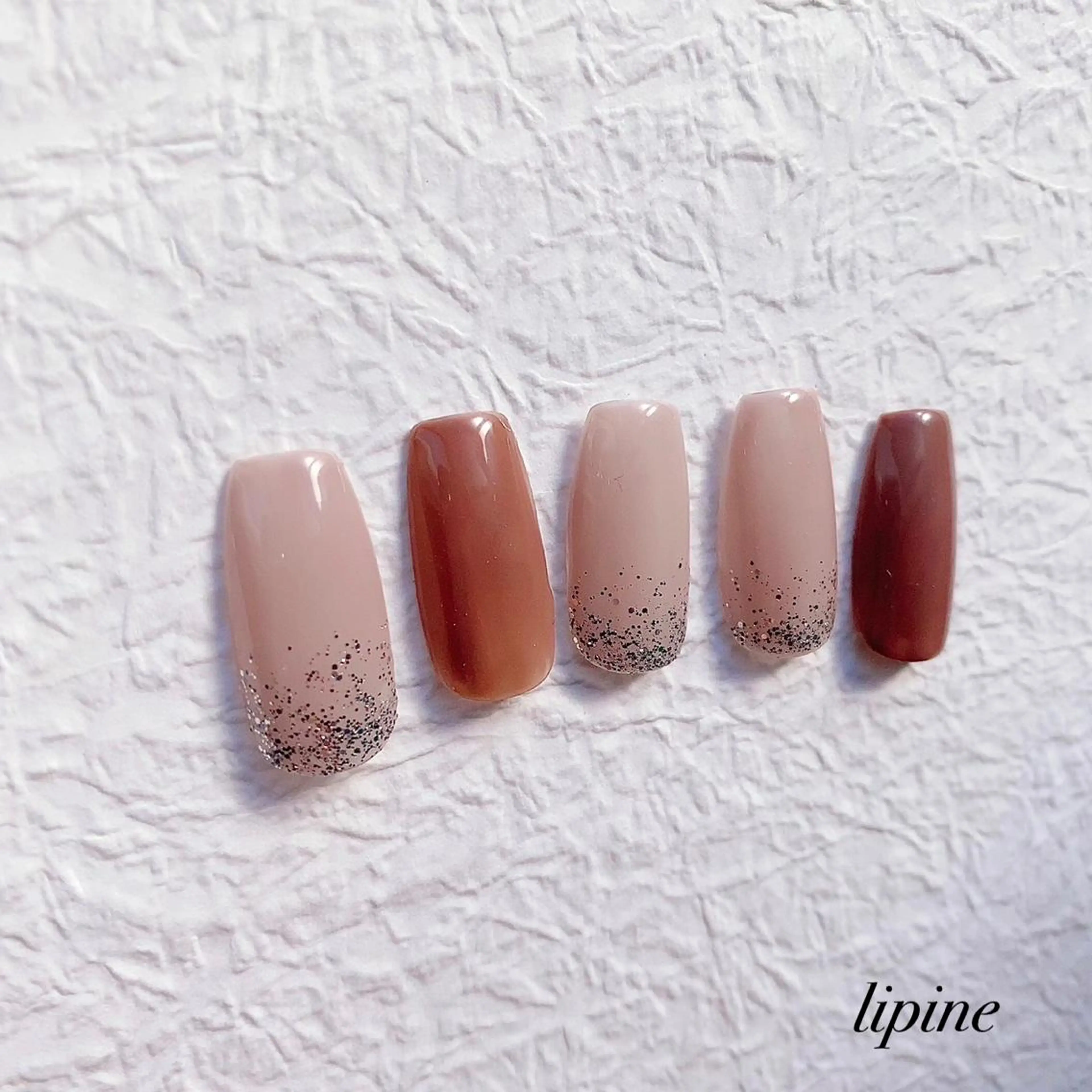 ネイル ブラウン ネイルサロン lipineのネイルデザイン
