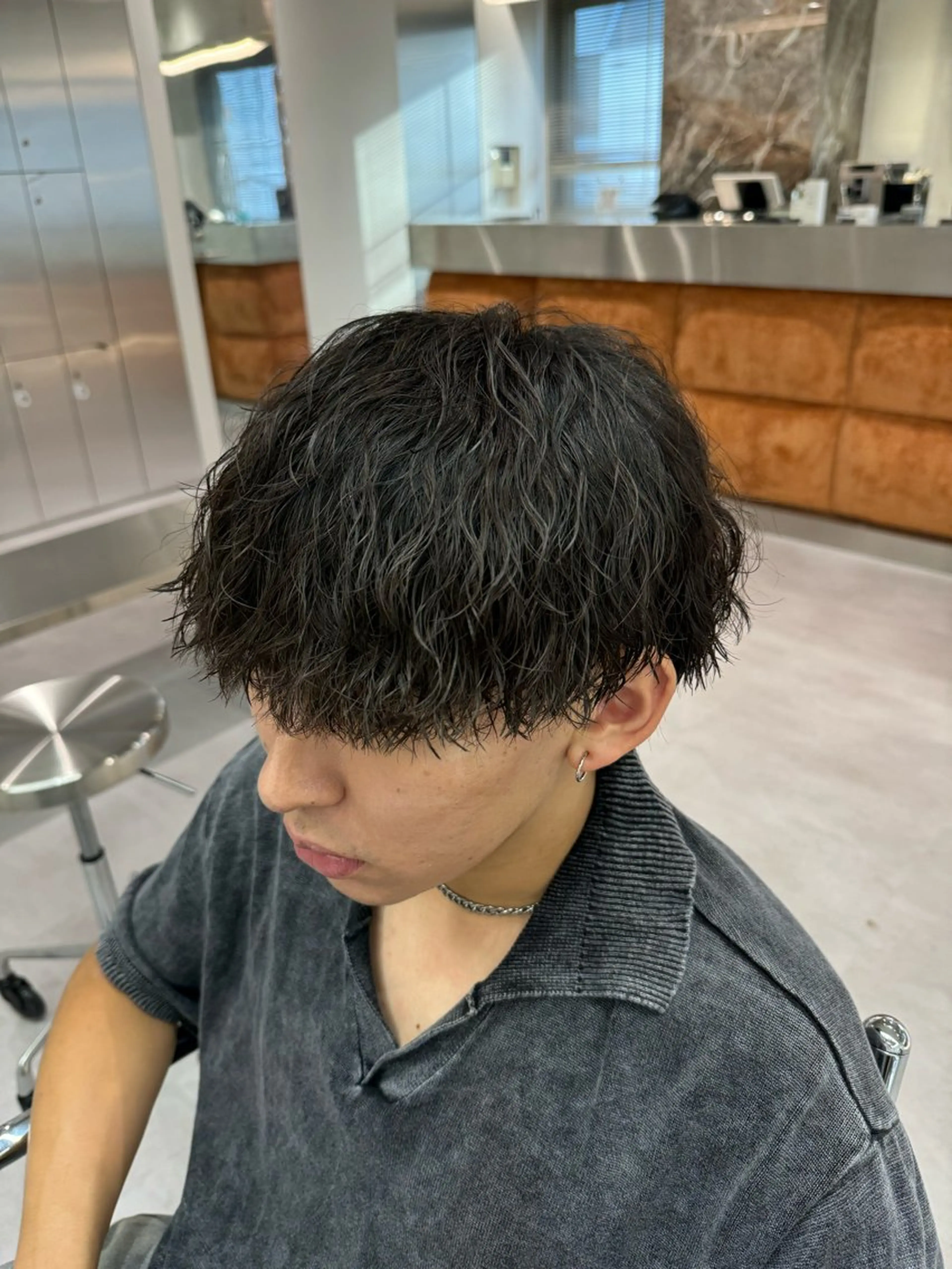 ショート パーマ メンズ 波巻きスパイラルパー マ/シャドウパーマ駿のヘアスタイル