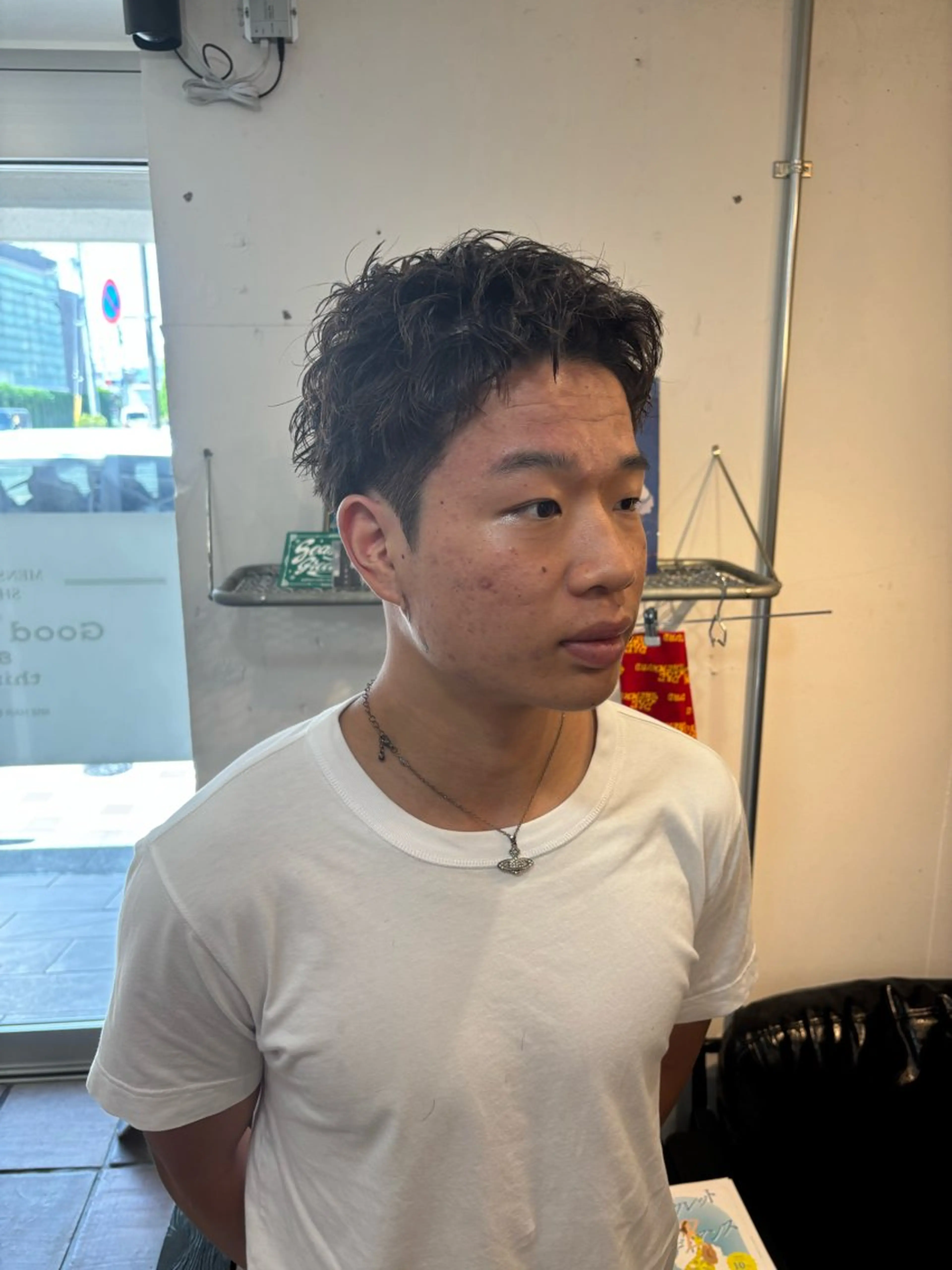 パーマ メンズ カット パーマ 川端 隼平のヘアスタイル
