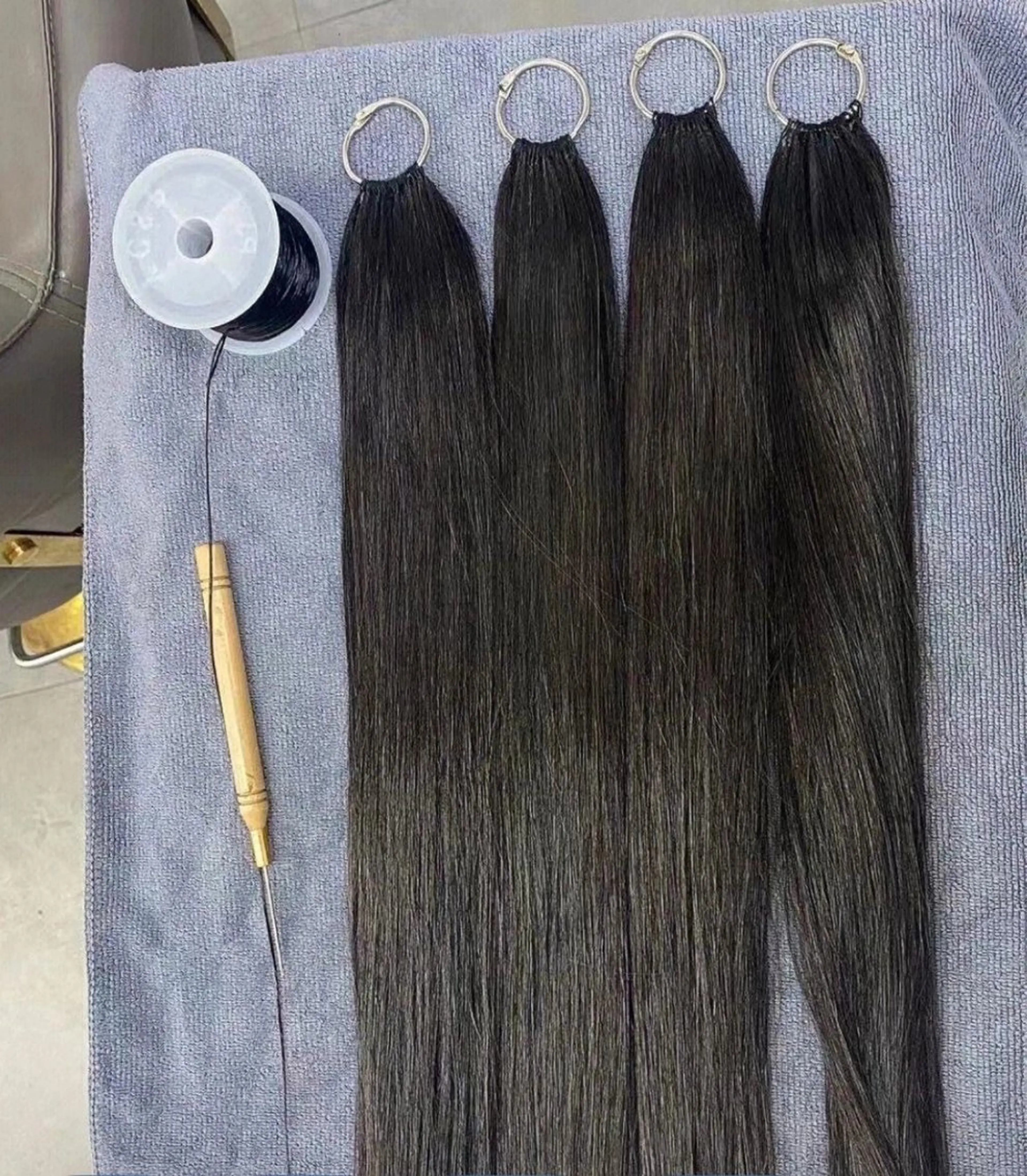 最上位の毛質羽エクステ60本 (52cm)➕カットの写真