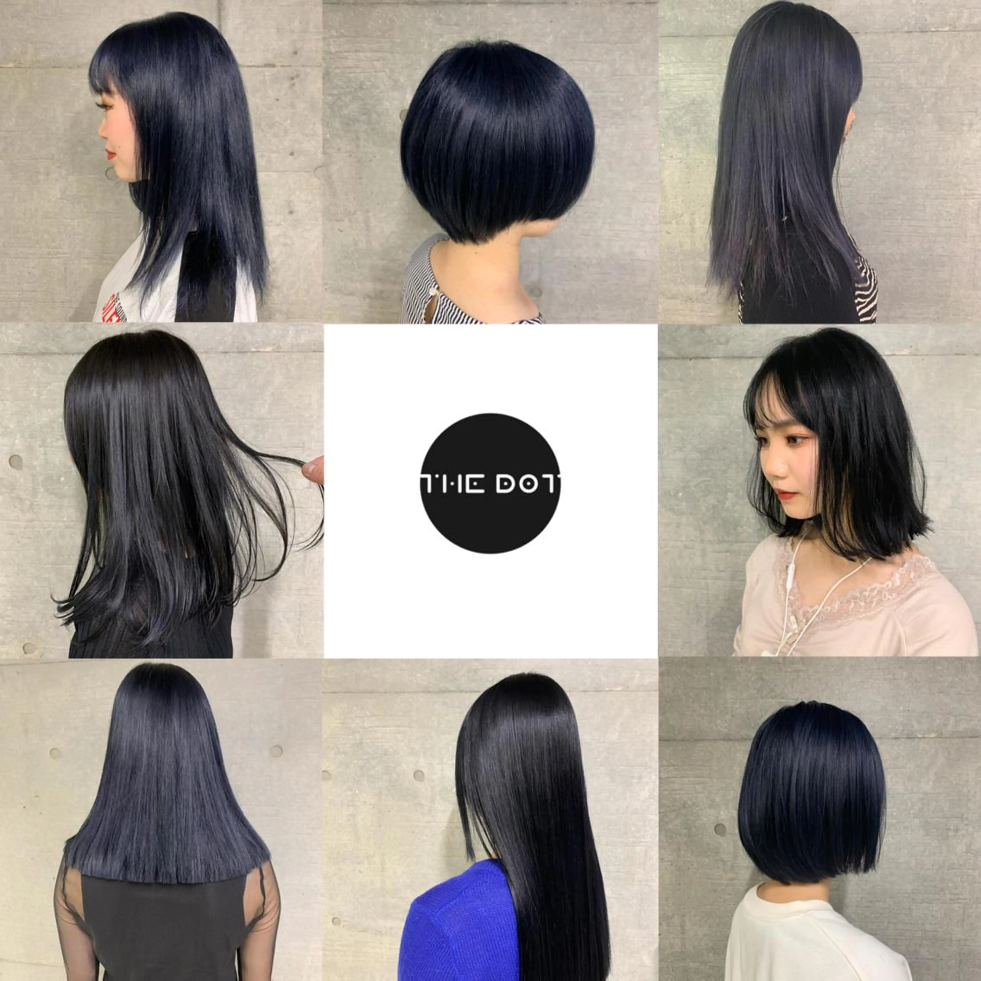 ロング カラー メンズ 黒髪 ブルーカラー ブルーブラック ネイビーカラー ヘアカラー トリートメント THE./ブリーチ 透感カラー/髪質改善のヘアスタイル