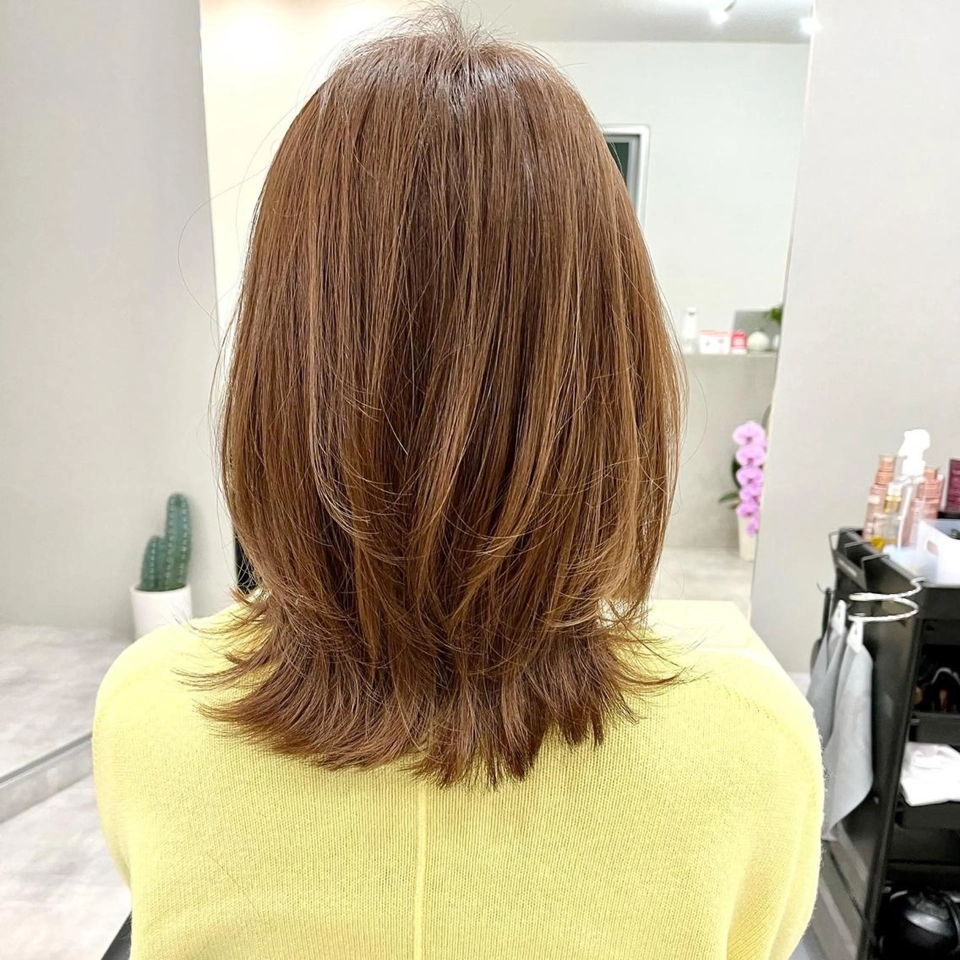 ミディアム レイヤーカット カット ヘアカラー MARLE所属・MARLE 都島 マユミのヘアスタイル