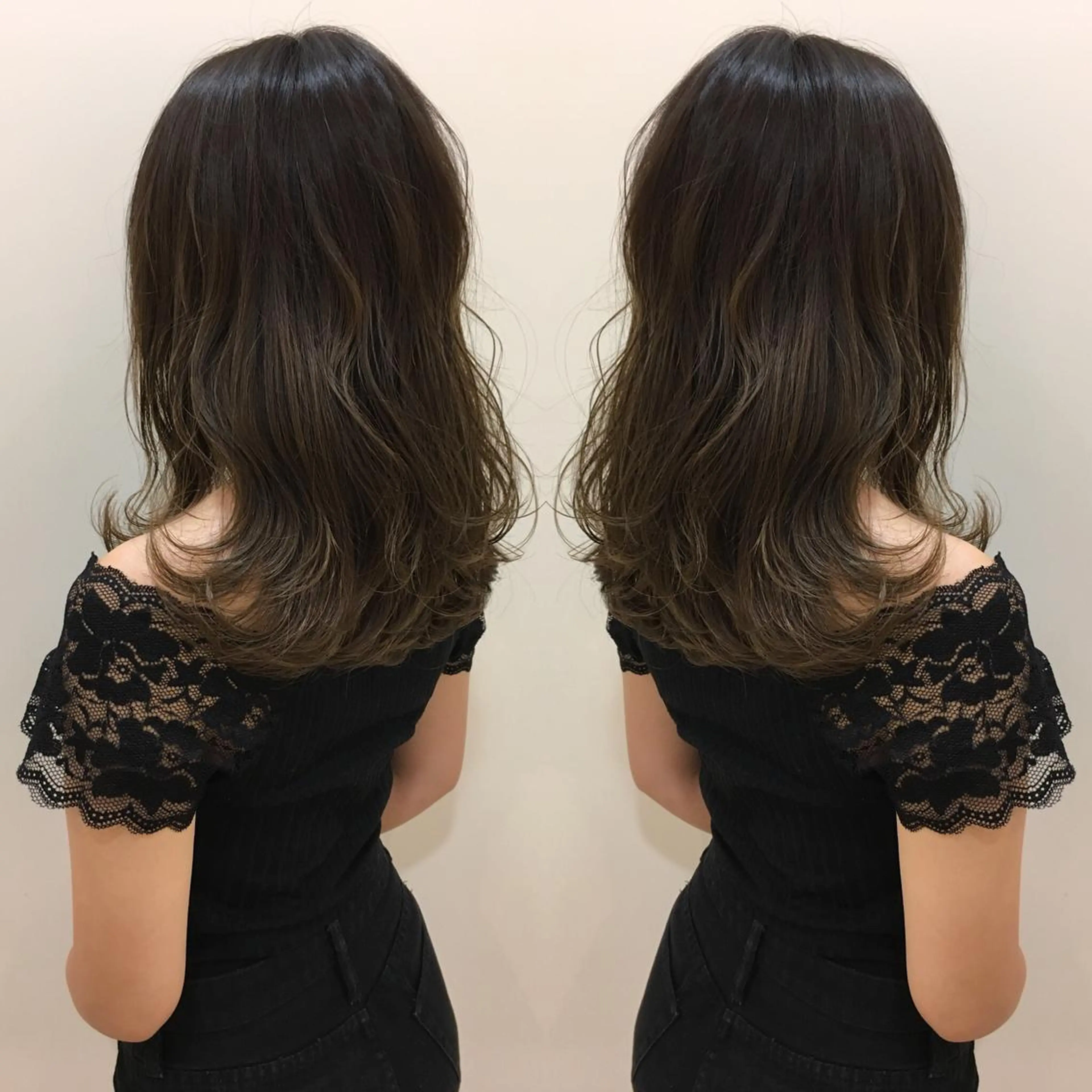 セミロング カラー ヘアアレンジ ベージュカラー イルミナカラー 寺内 紳悟のヘアスタイル