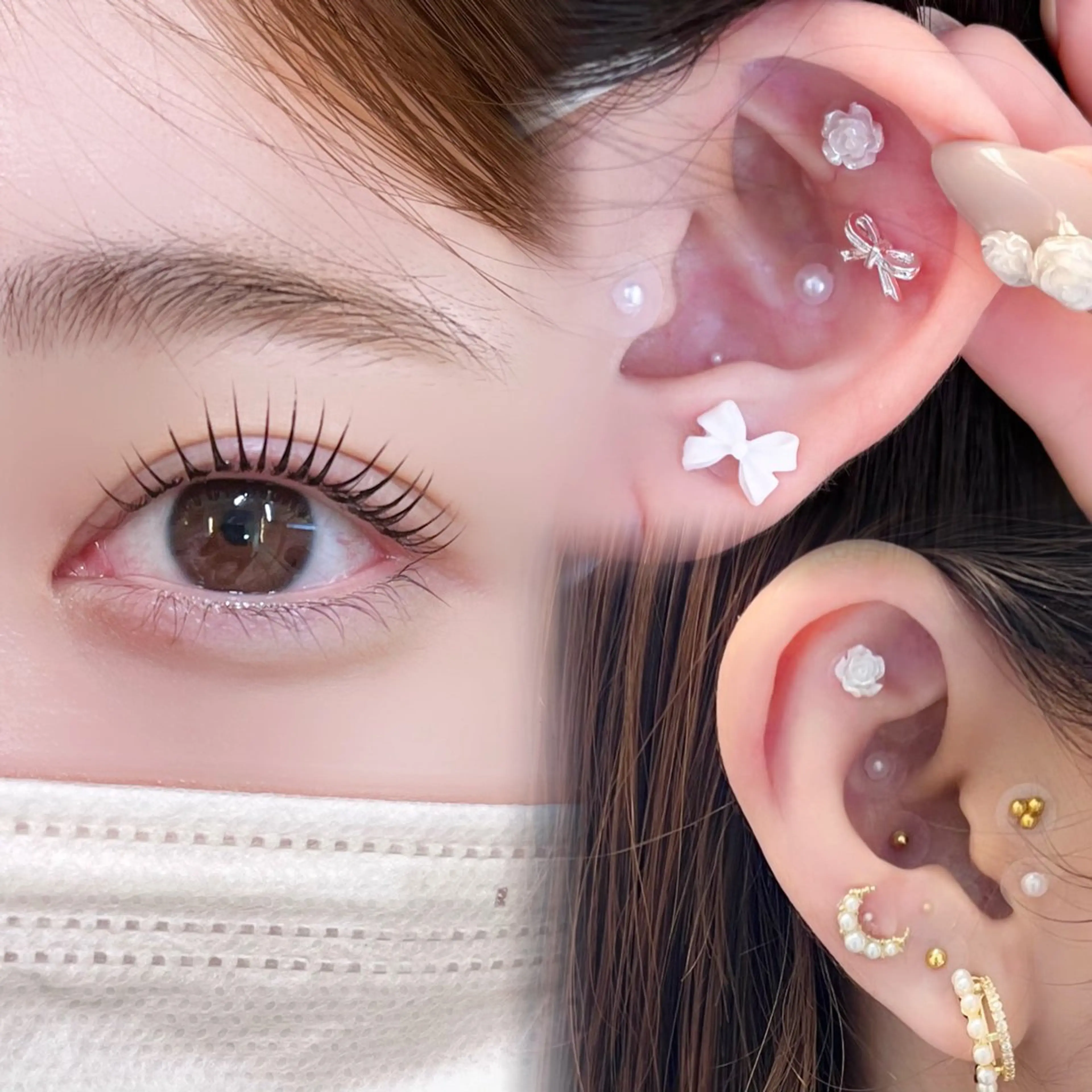 まつげパーマ✖️耳つぼジュエリー👂🏻💎 𓈒𓂂の写真