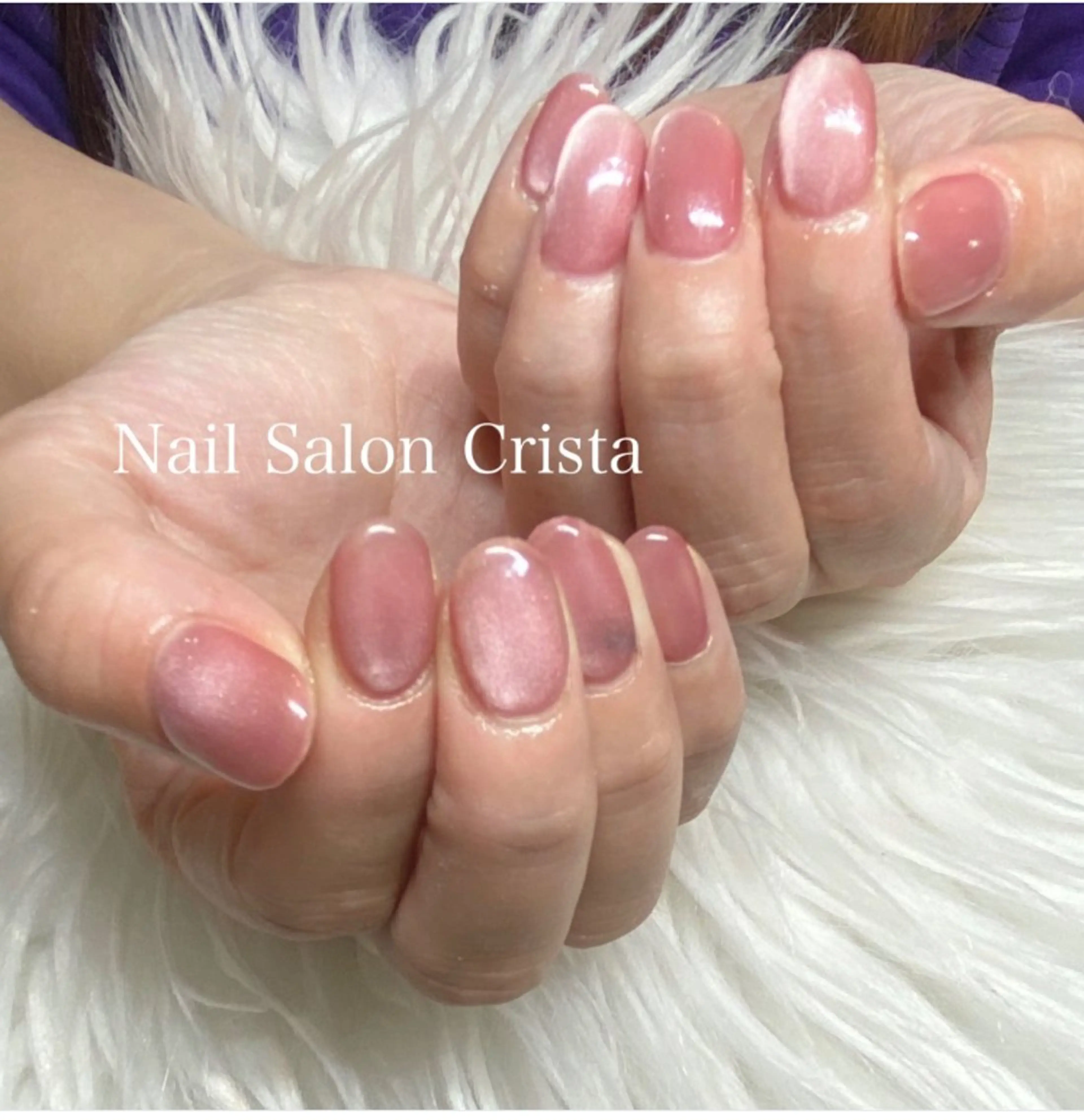 ネイル ジェルネイル マグネットネイル パラジェル ピンク ハンドネイル CRISTA所属・CRISTA MOMO🤍のネイルデザイン