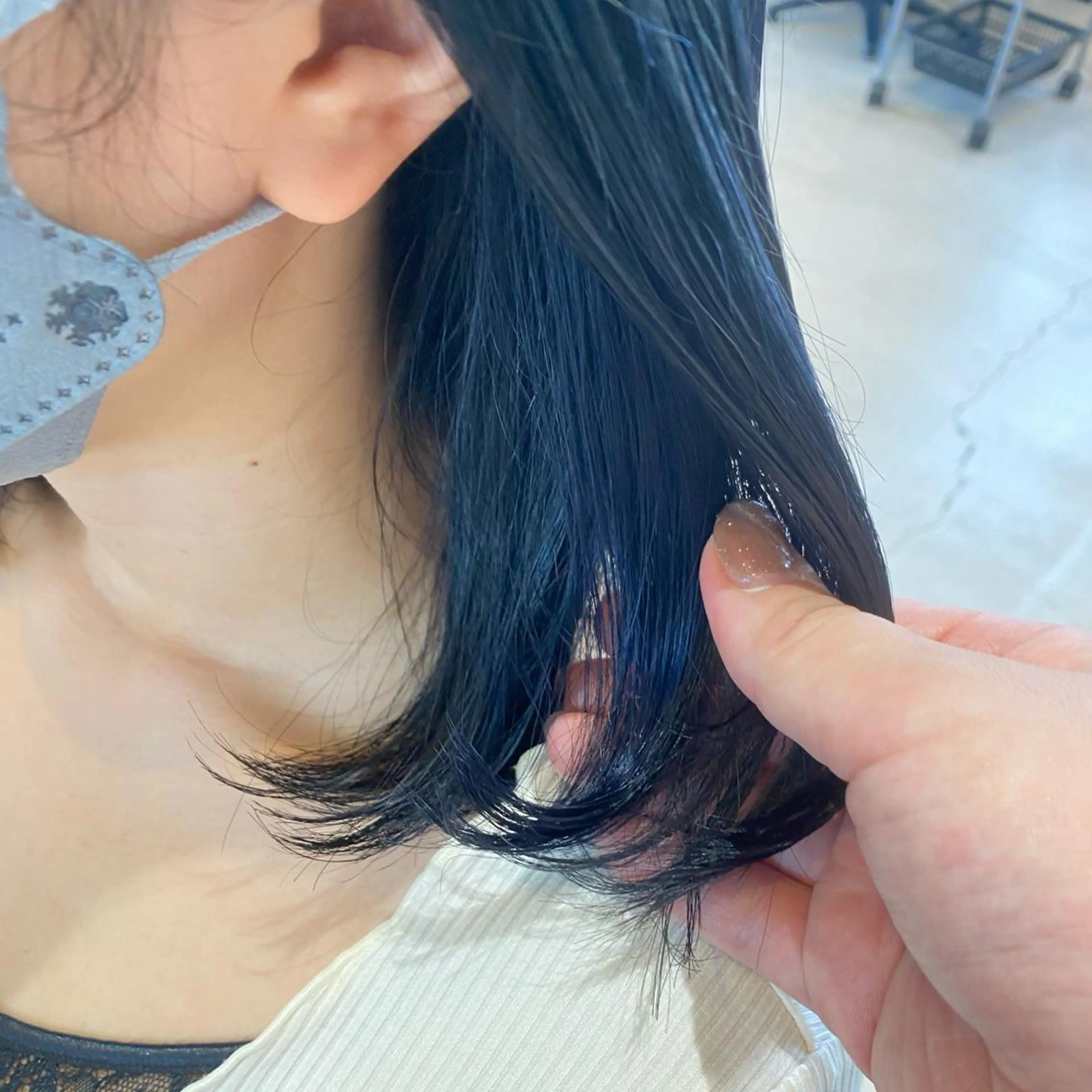 ミディアム カラー ブルーカラー hair&eyelash Truth所属・名古屋市北区/黒川/ Truth上谷綾子のヘアスタイル