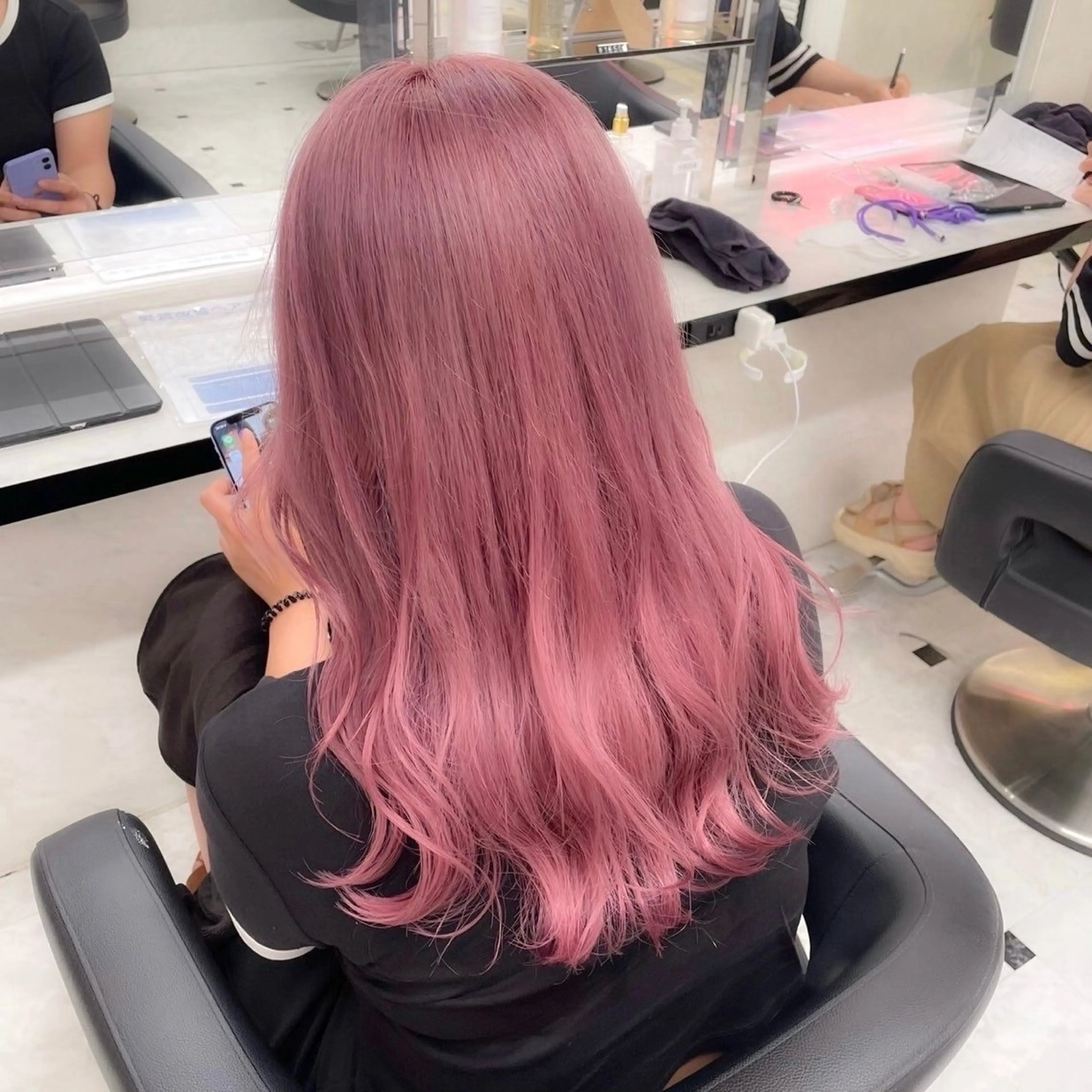 ロング カラー ヘアカラー ヘッドスパ ヘアセット モテガーリー🎀ピン クヘア/SHIONEのヘアスタイル