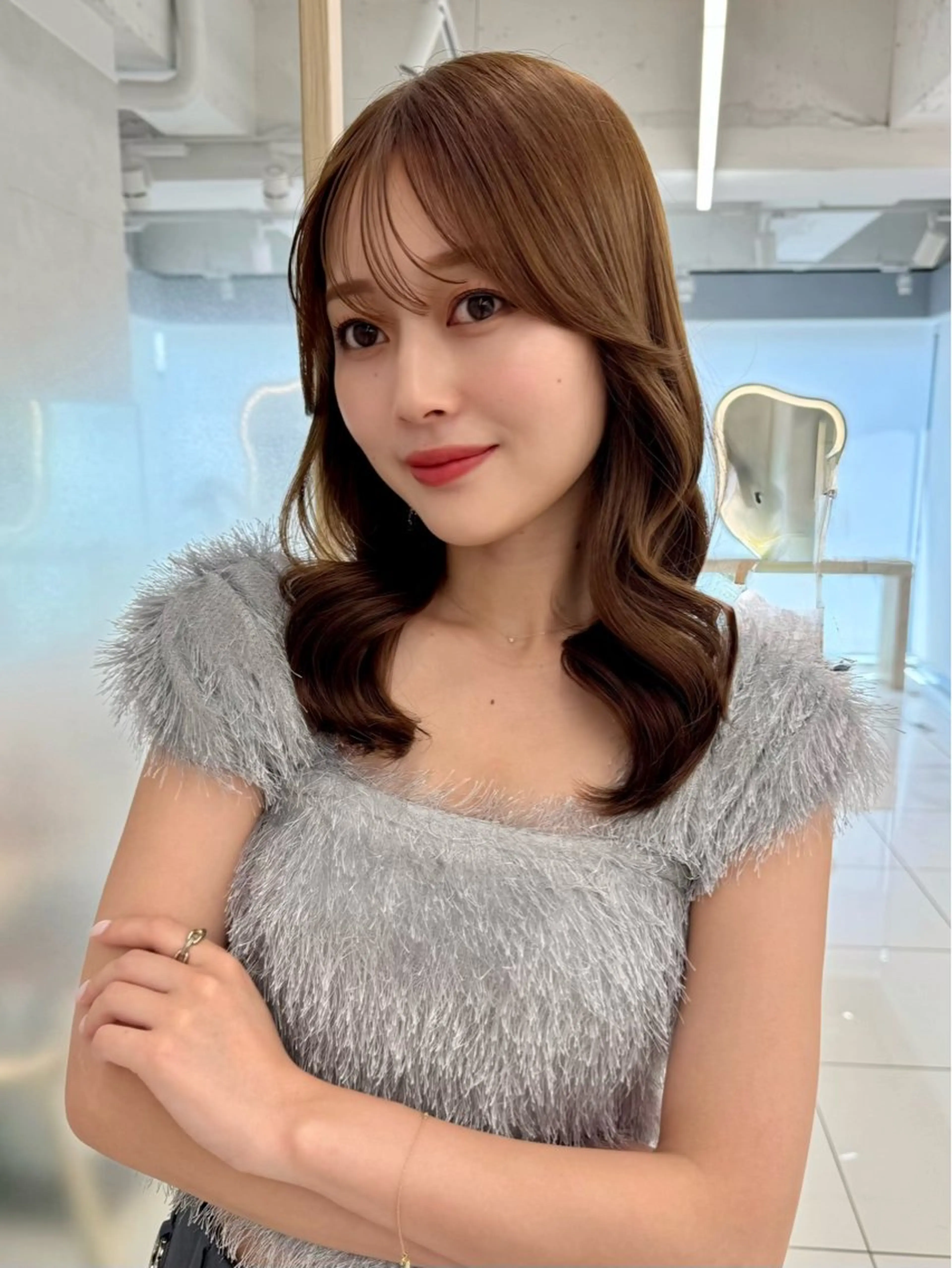 セミロング カット ヘアカラー 顔周り🇰🇷韓国 レイヤー/いづみ💞のヘアスタイル