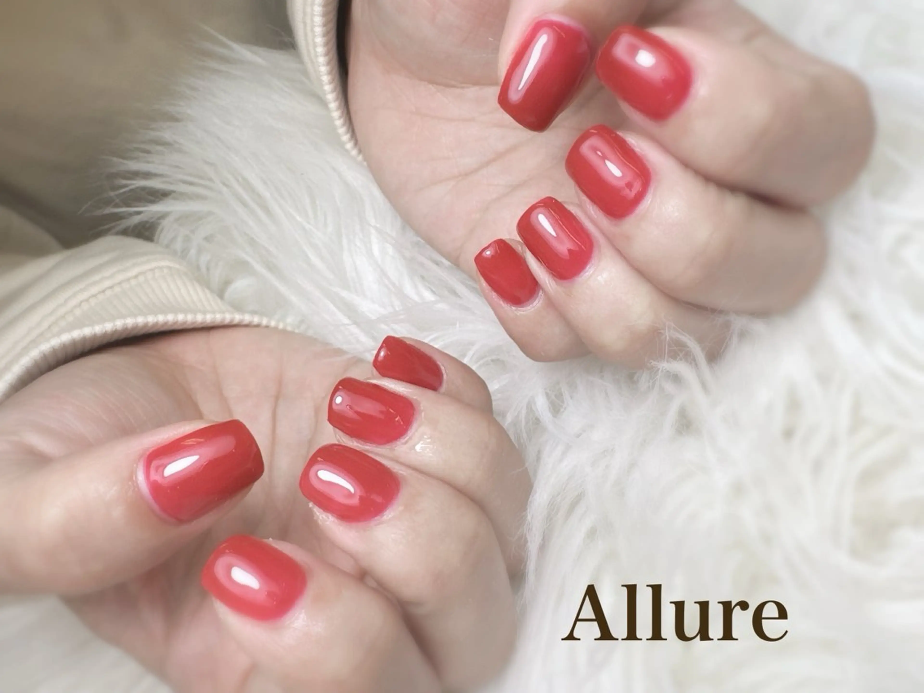 ネイル ボルドー ジェルネイル ワンカラーネイル Allure Yuuのネイルデザイン