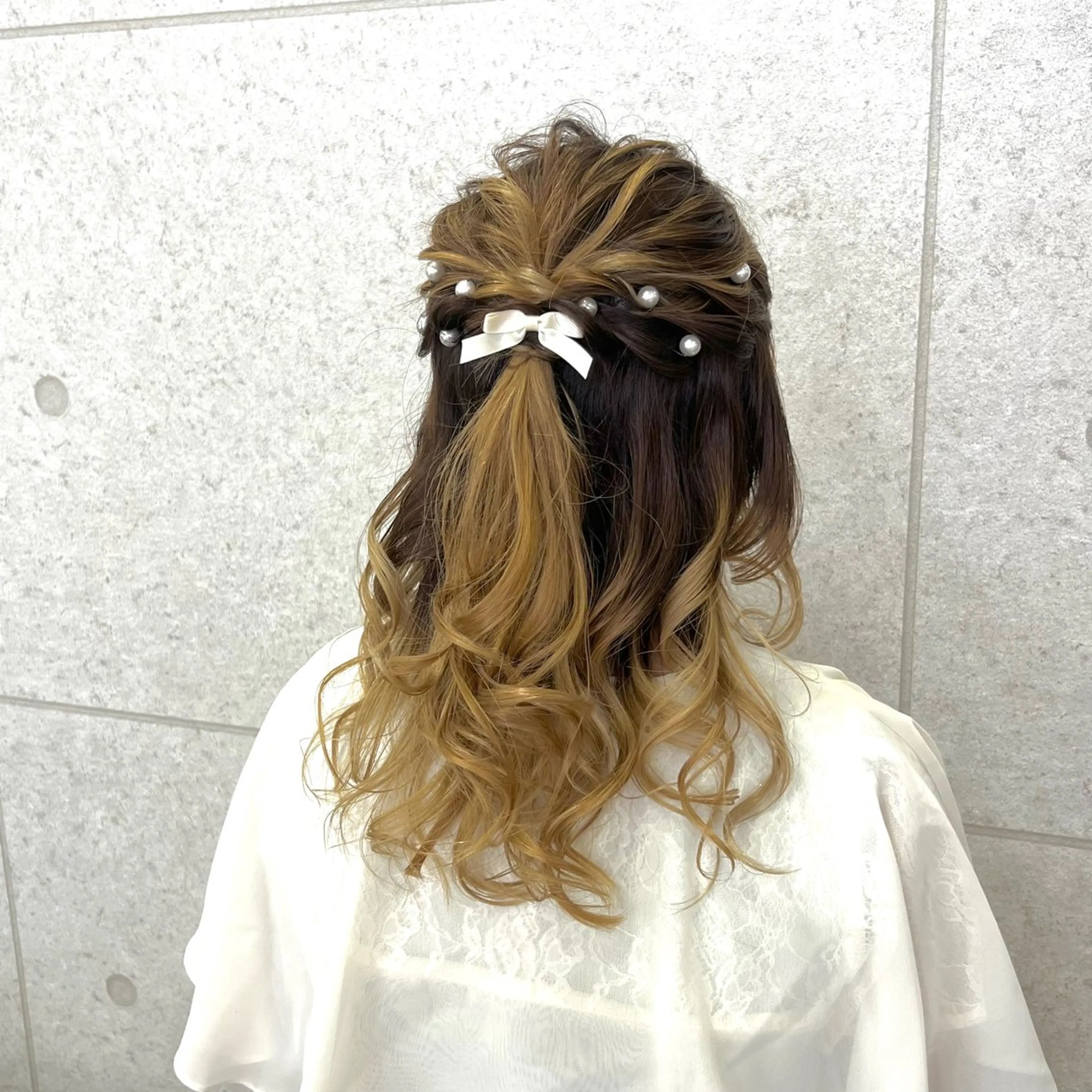 ヘアアレンジ ハーフアップ ヘアセット インナーカラー♡ Nanakoのヘアスタイル
