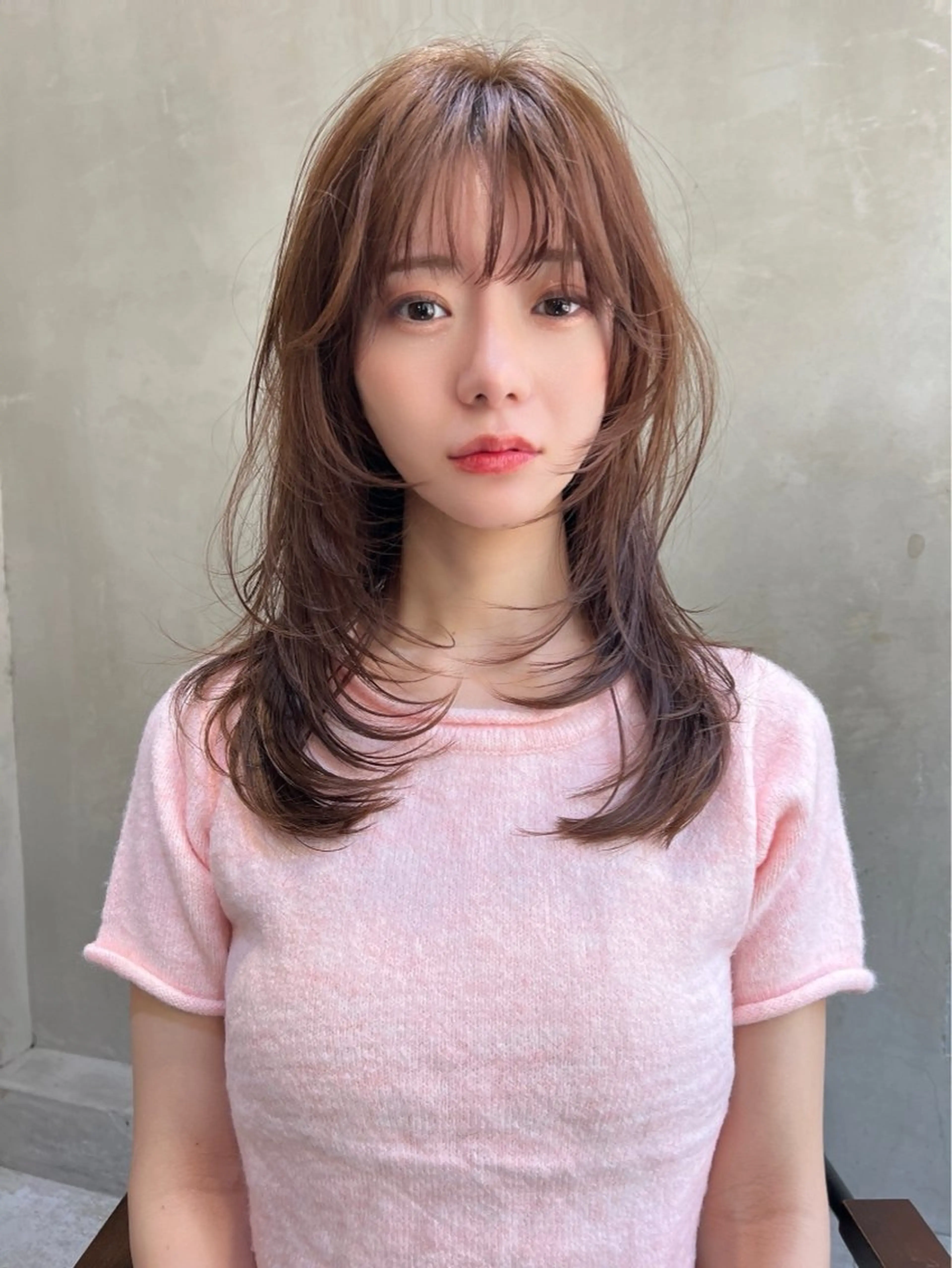 ロング カラー レイヤーカット MUSASHI ブリーチカラー◎のヘアスタイル