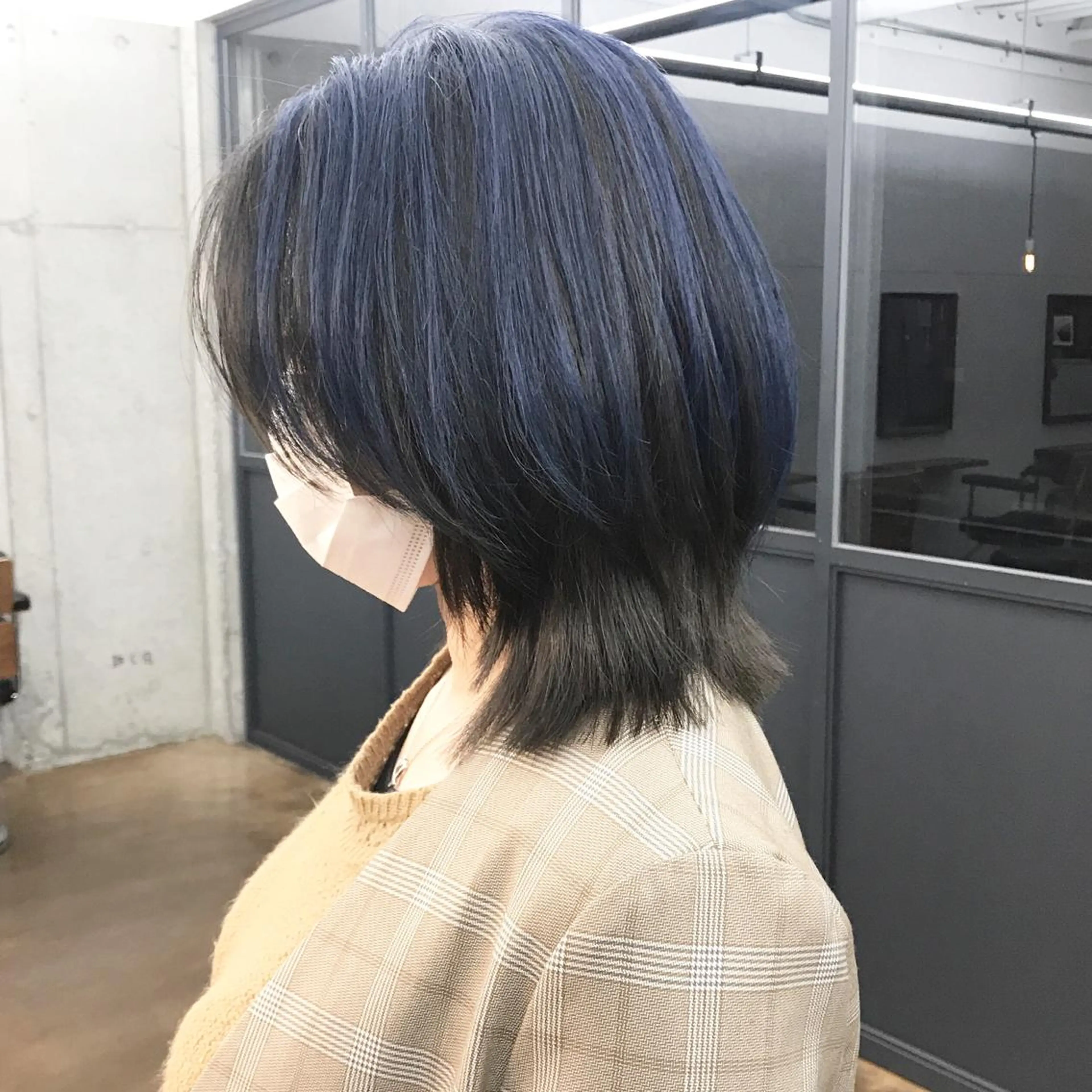 ミディアム カラー ブルーカラー デザインカラー ウルフカット カット ヘアカラー トリートメント ヘアセット ✂︎ウルフ・ショート ✂︎MIKUNIのヘアスタイル