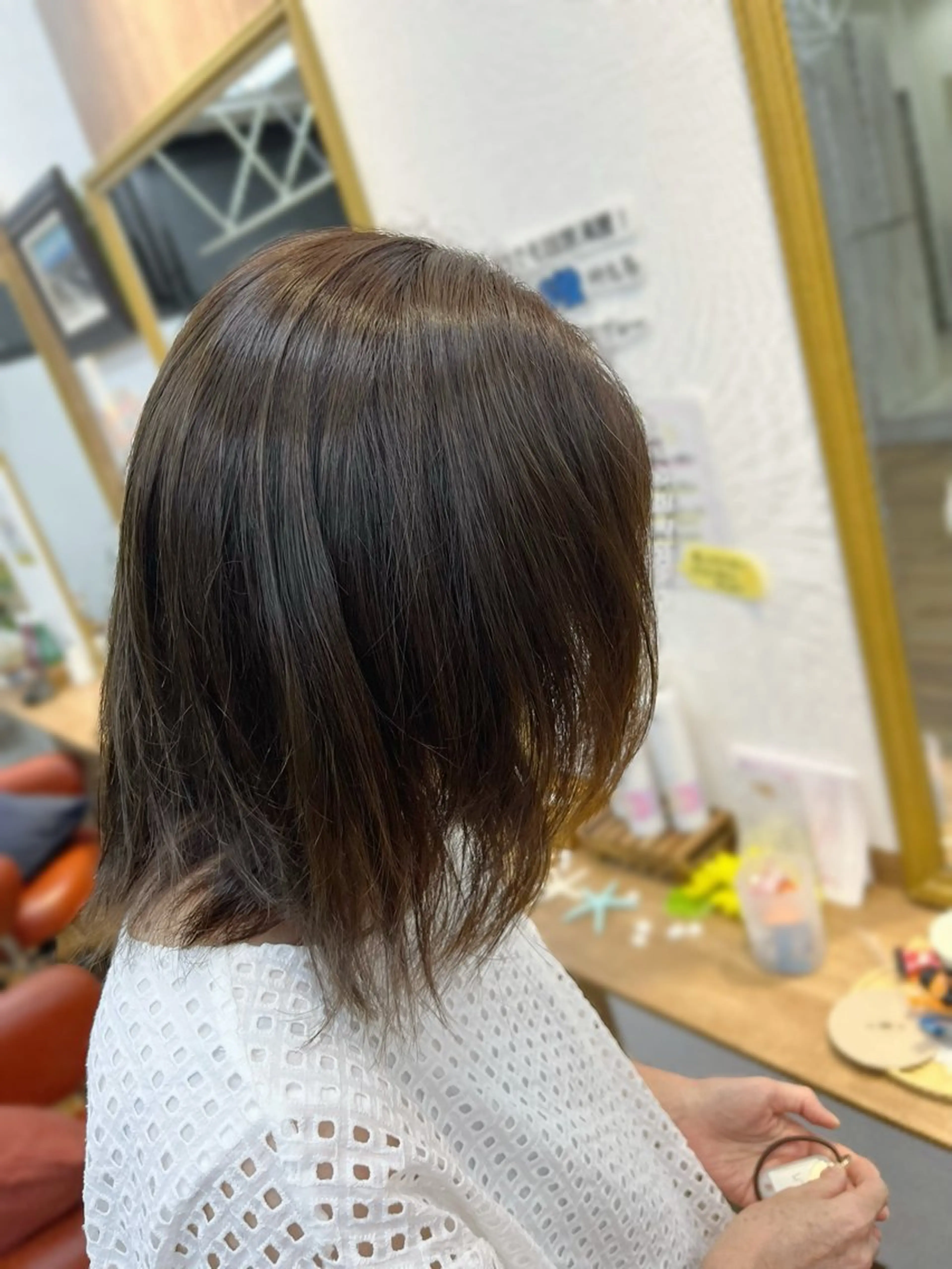 ミディアム カラー ブラウンカラー オリーブブラウン ヘアカラー タヂカ マイのヘアスタイル