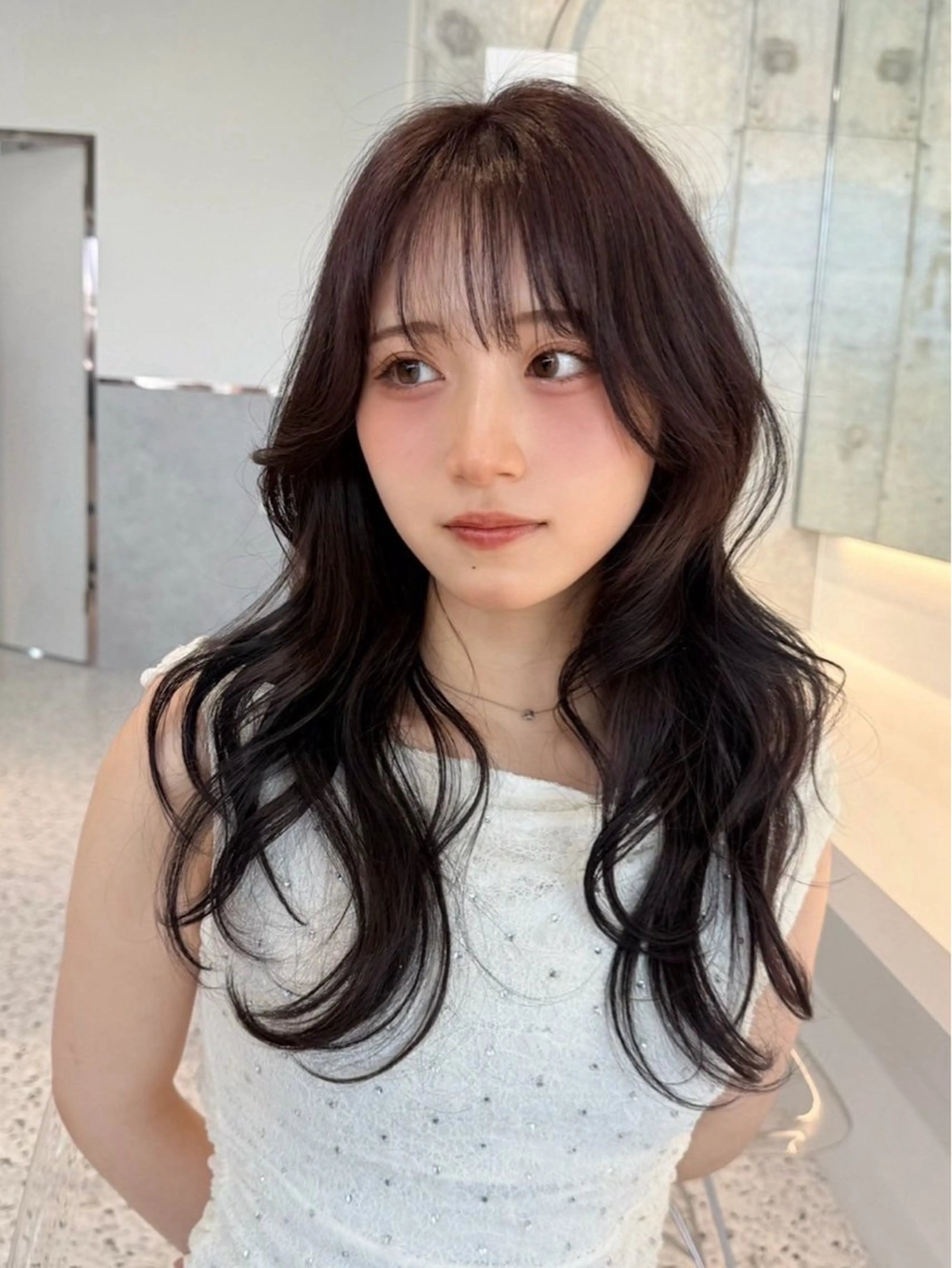 ロング カラー カット ヘアカラー トリートメント 韓国ヘア×髪質改善 サロンmareのヘアスタイル