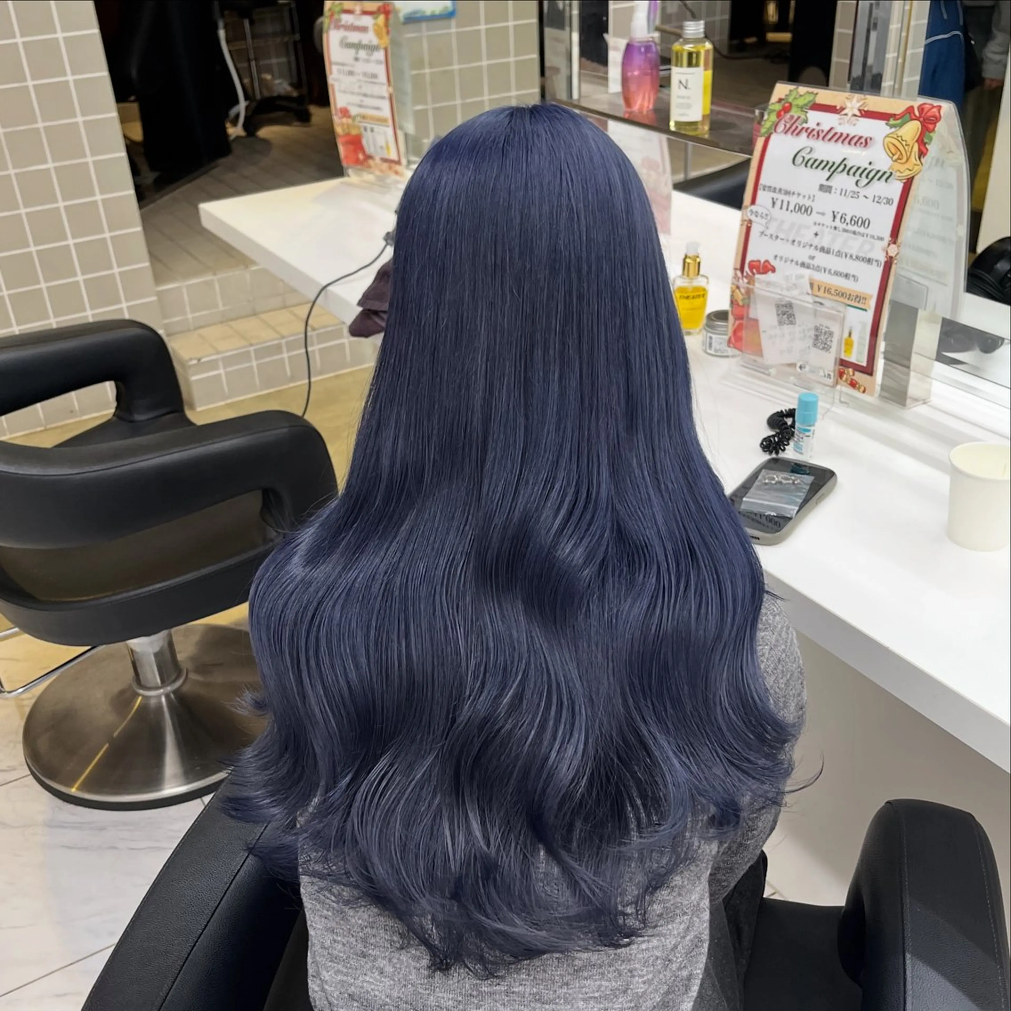 ロング ヘアカラー トリートメント ヘッドスパ ヘアセット 寒色＆ブリーチ特化 寒色MiOのヘアスタイル