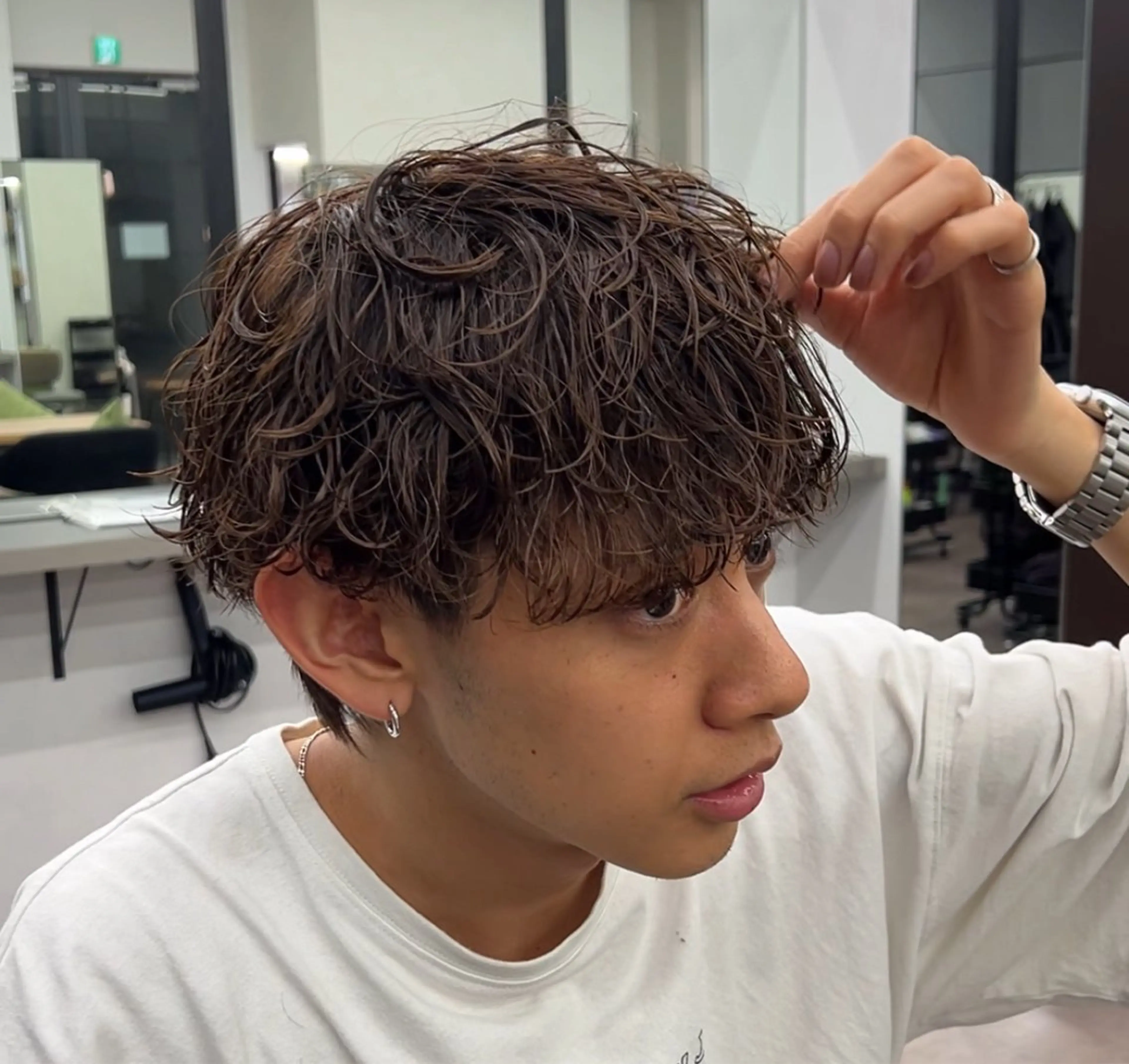 パーマ メンズ カット パーマ ⭐️似合わせボブ 縮毛矯正⭐️かえでのヘアスタイル