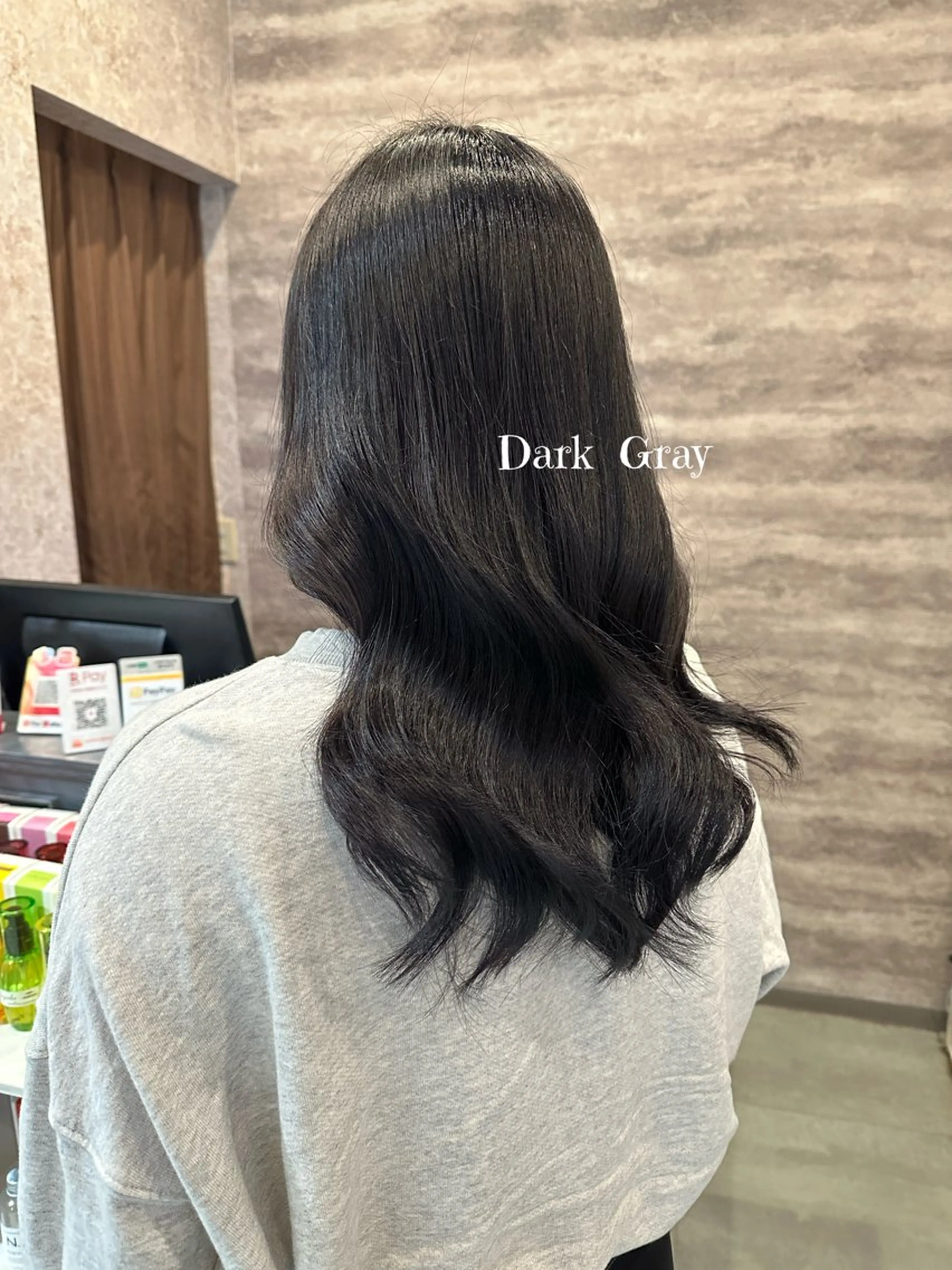 セミロング カラー ベージュカラー ブリーチ ブルーカラー ダークグレー ダブルカラー 💈Blanco💈 カラー&ケア🌈のヘアスタイル