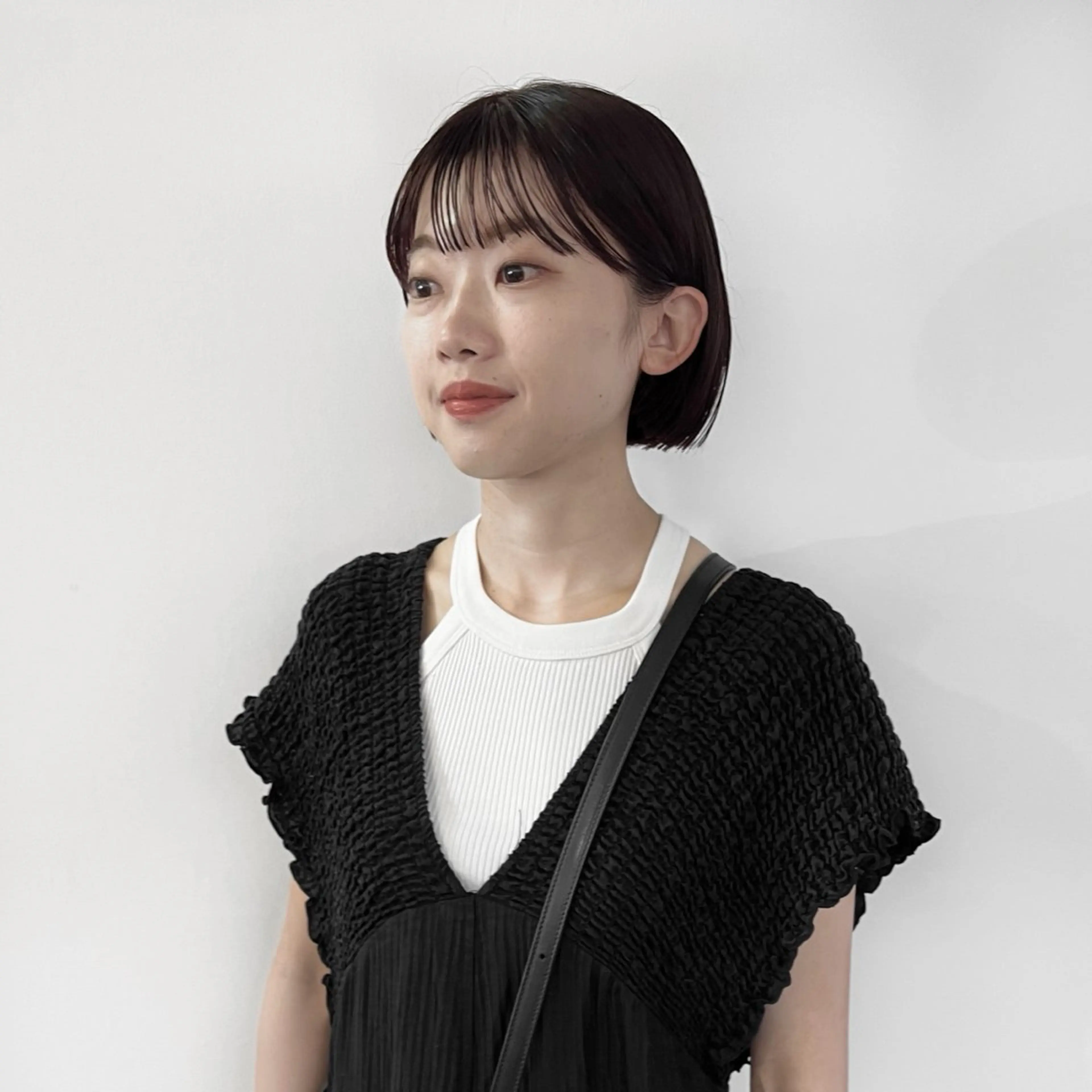 ショート 切りっぱなしボブ ボブ 小山夕稀/ニュアンス パーマ/新城のヘアスタイル