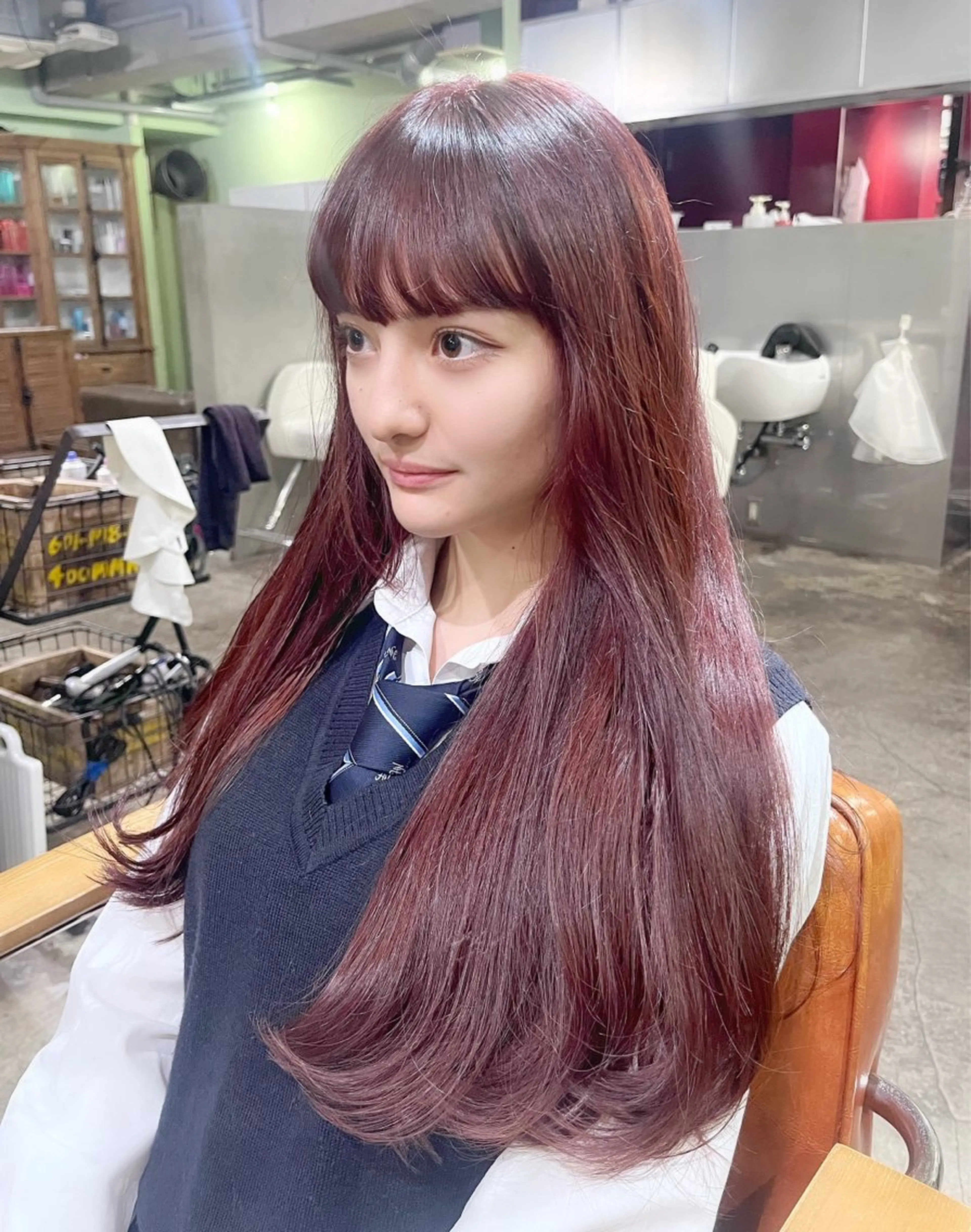ロング カラー ヘアアレンジ ブリーチ ブリーチなしカラー ピンクカラー ヘアカラー ピンクカラー🩷 ヘアセットＮＯ.1のヘアスタイル