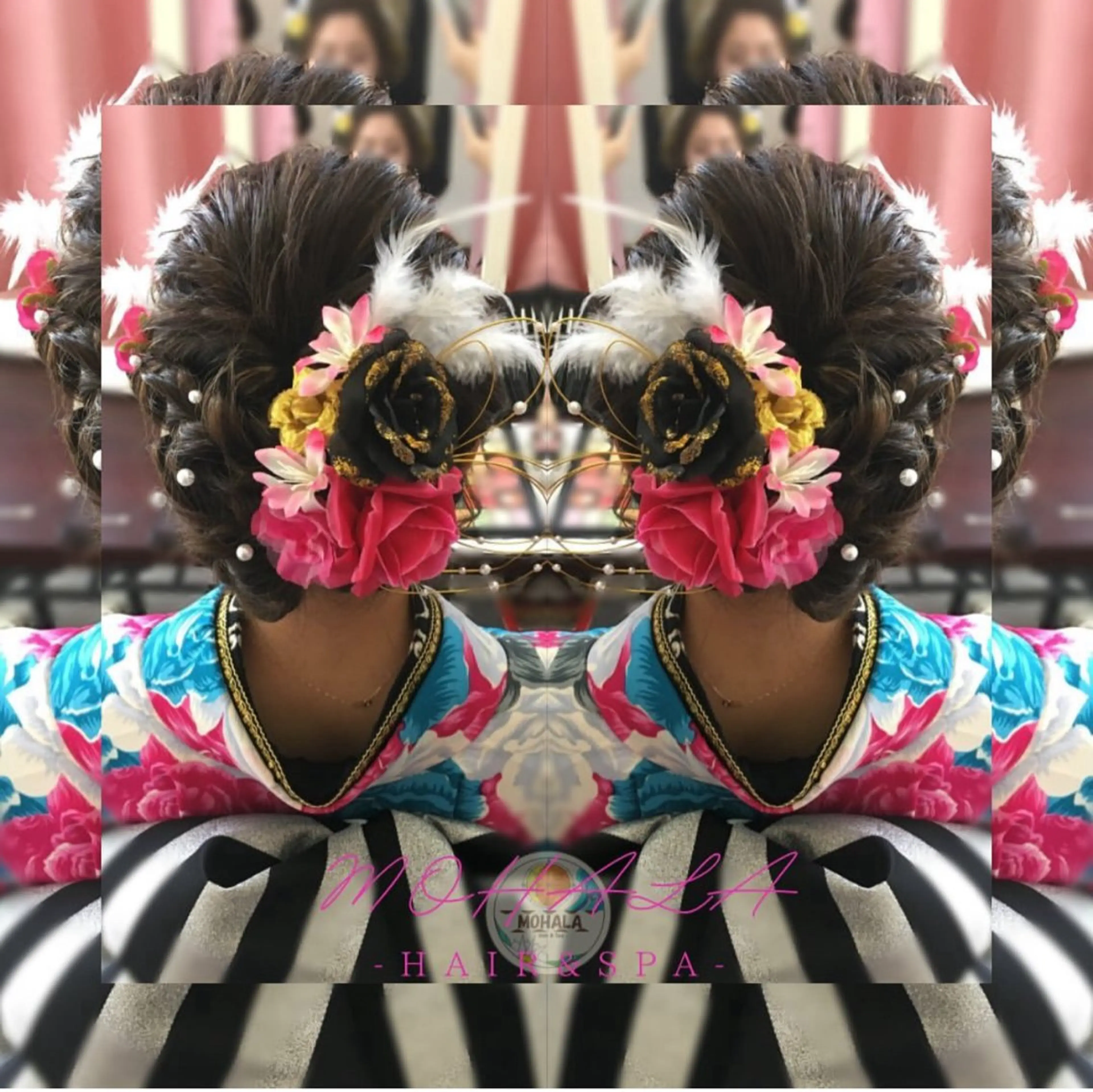 セミロング ヘアアレンジ 成人式 Yamauchi natsumiのヘアスタイル