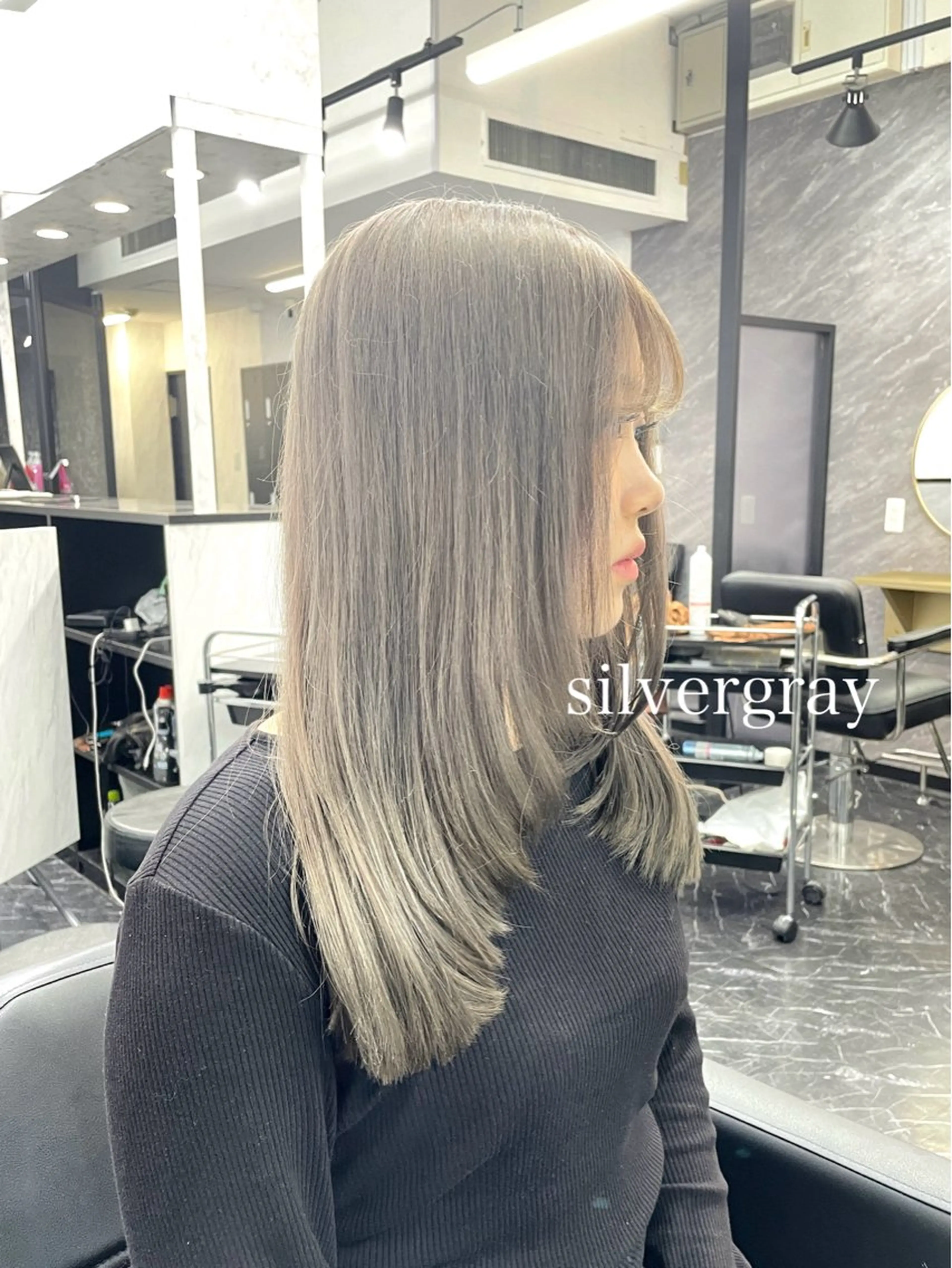 セミロング カラー ヘアカラー エクステ エクステ🩵ブリーチ 韓国ヘア🩵KAEのヘアスタイル