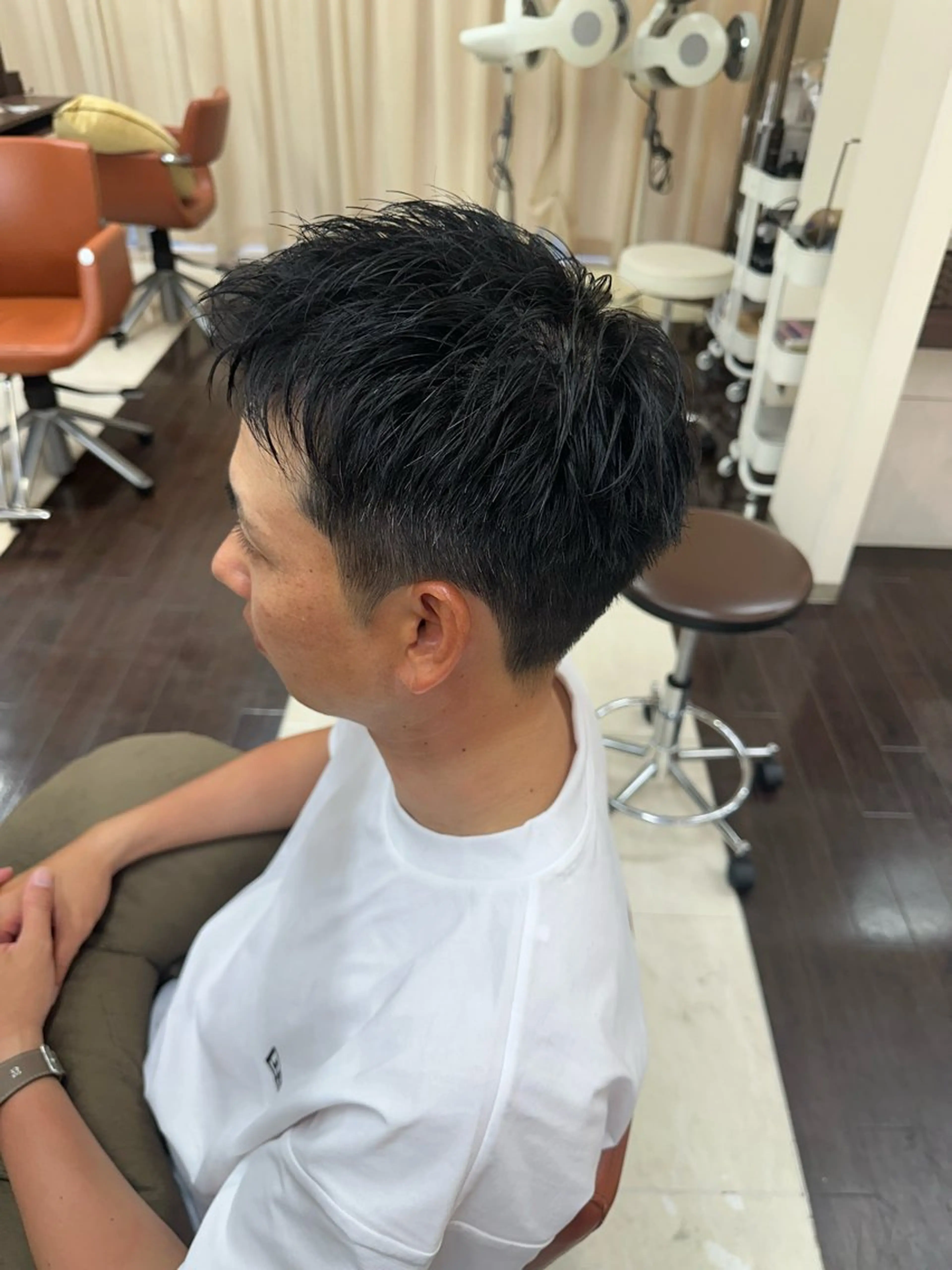 ショート カラー パーマ メンズ 刈り上げ ショートヘア カット ヘアセット 毎月230人担当/ メンズヘア/清和武虎のヘアスタイル